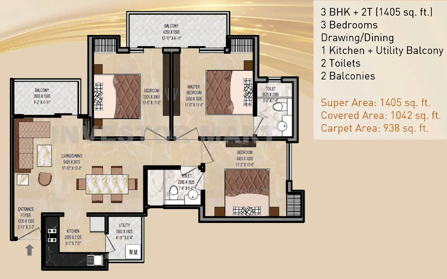 1405 Sqft