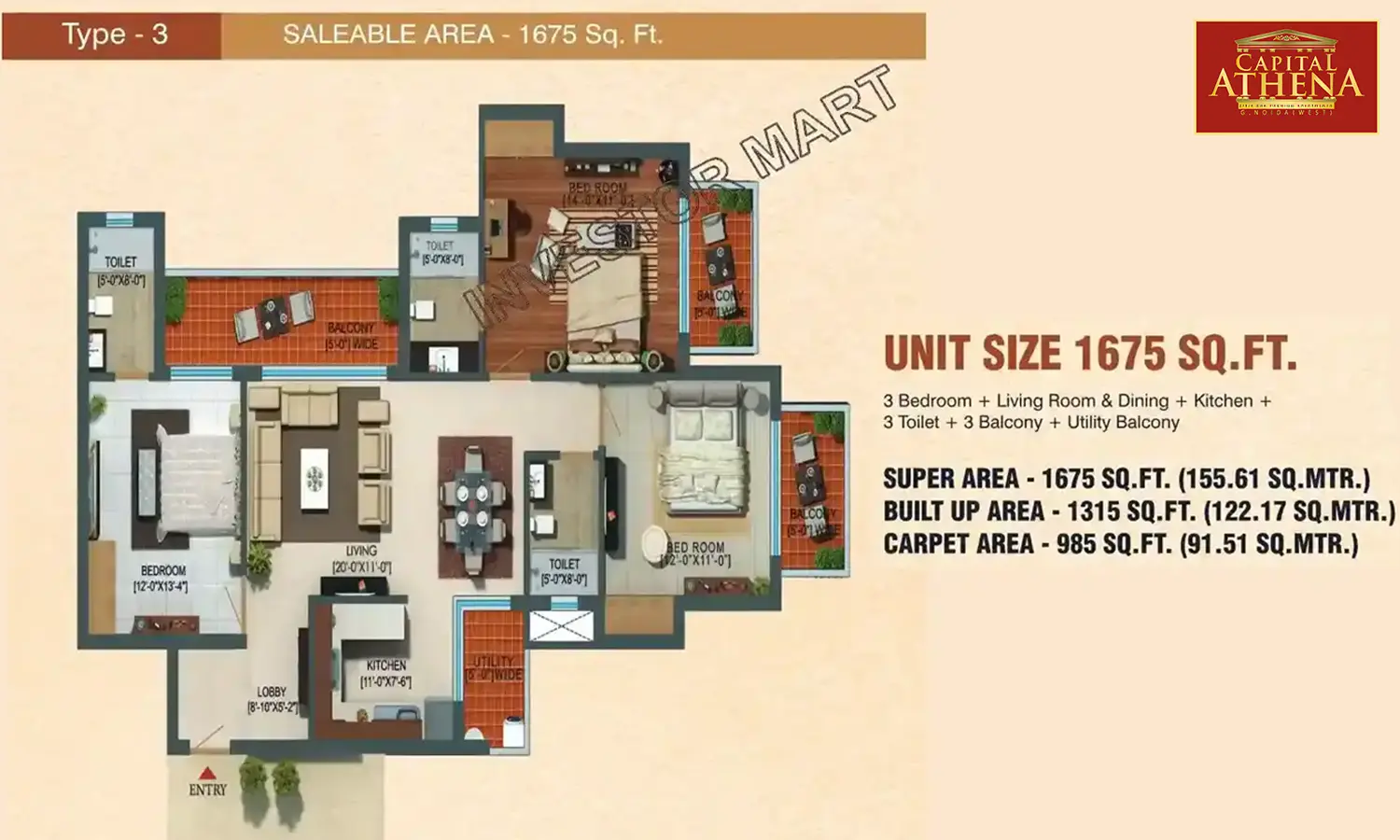 1675 Sqft