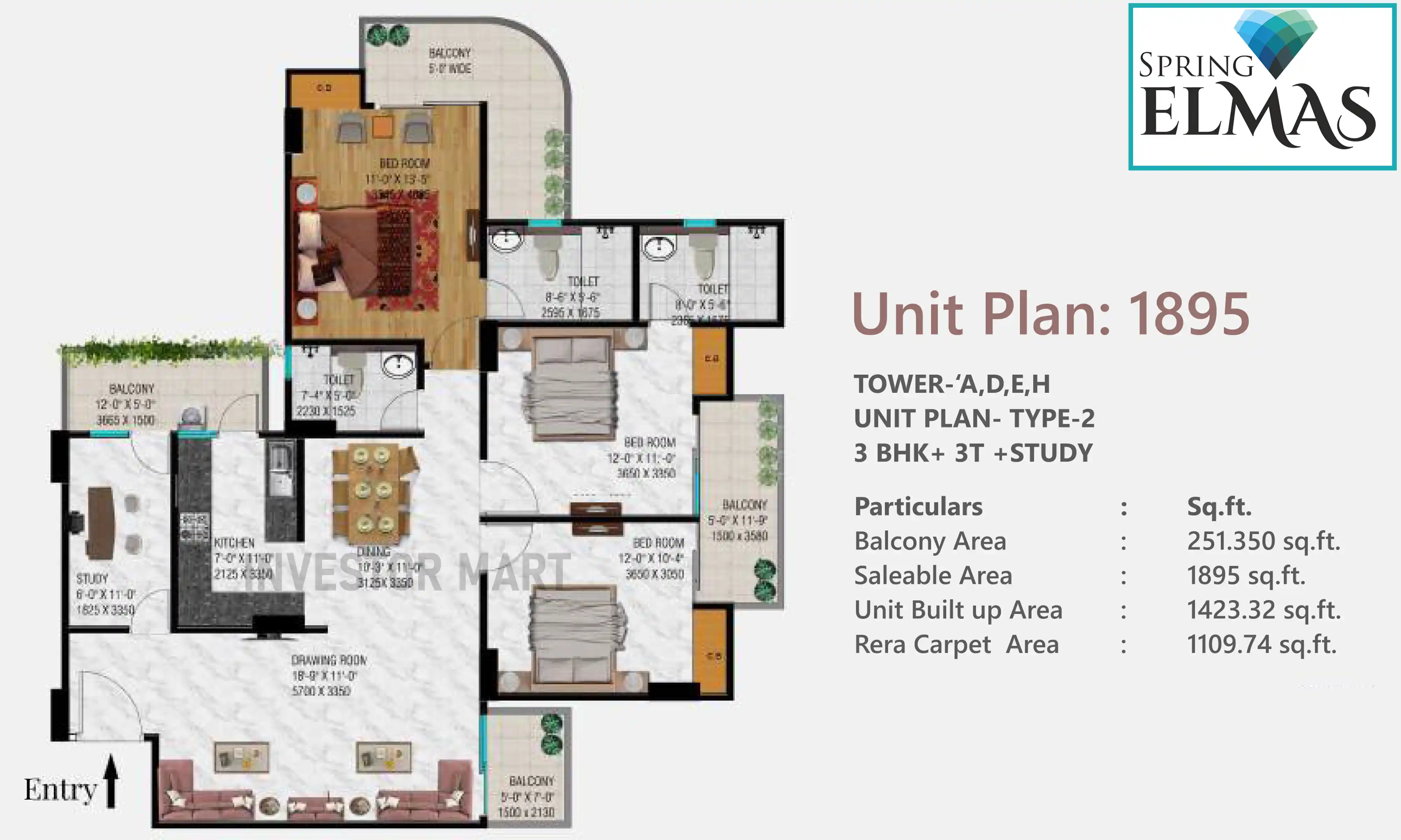 1895 Sqft