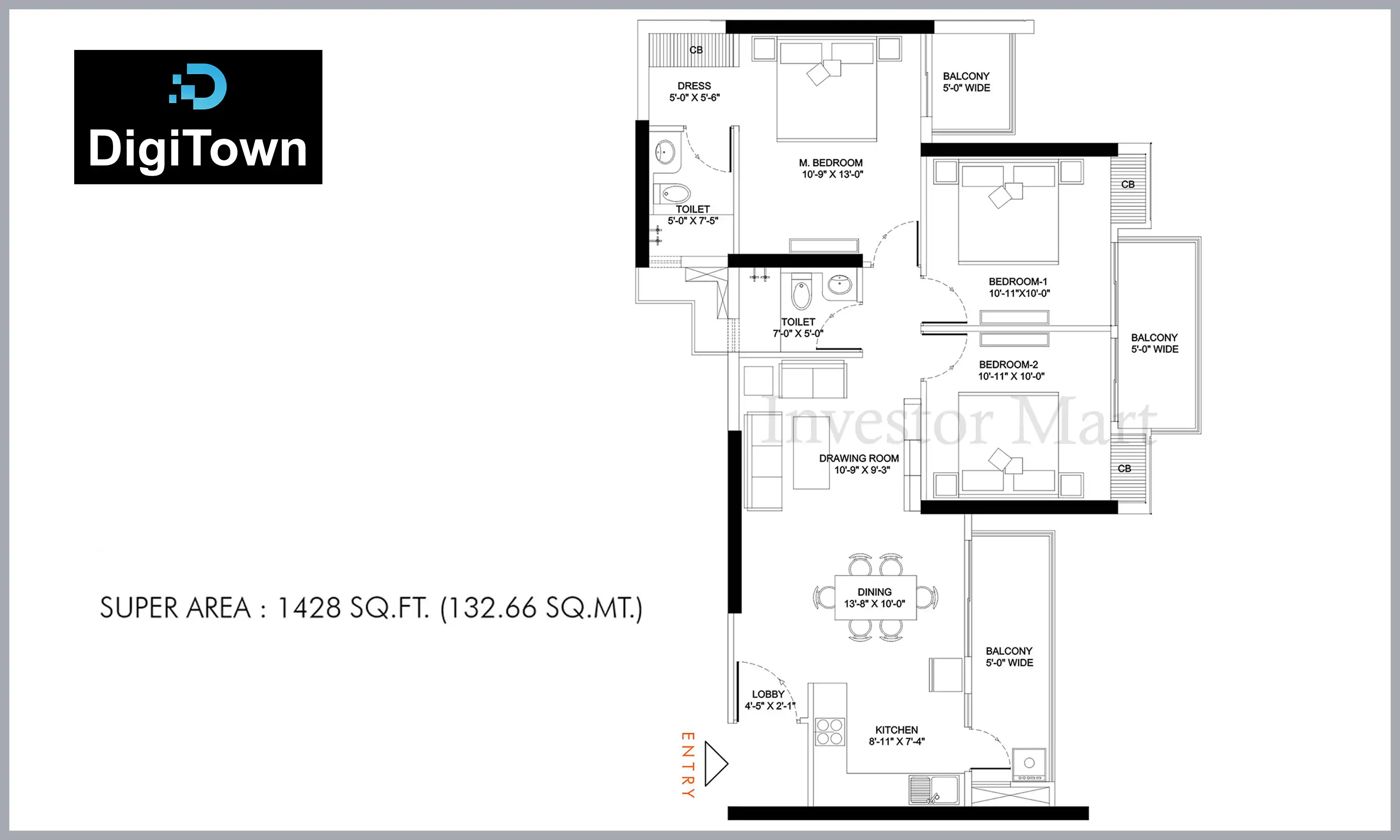 1428 Sqft