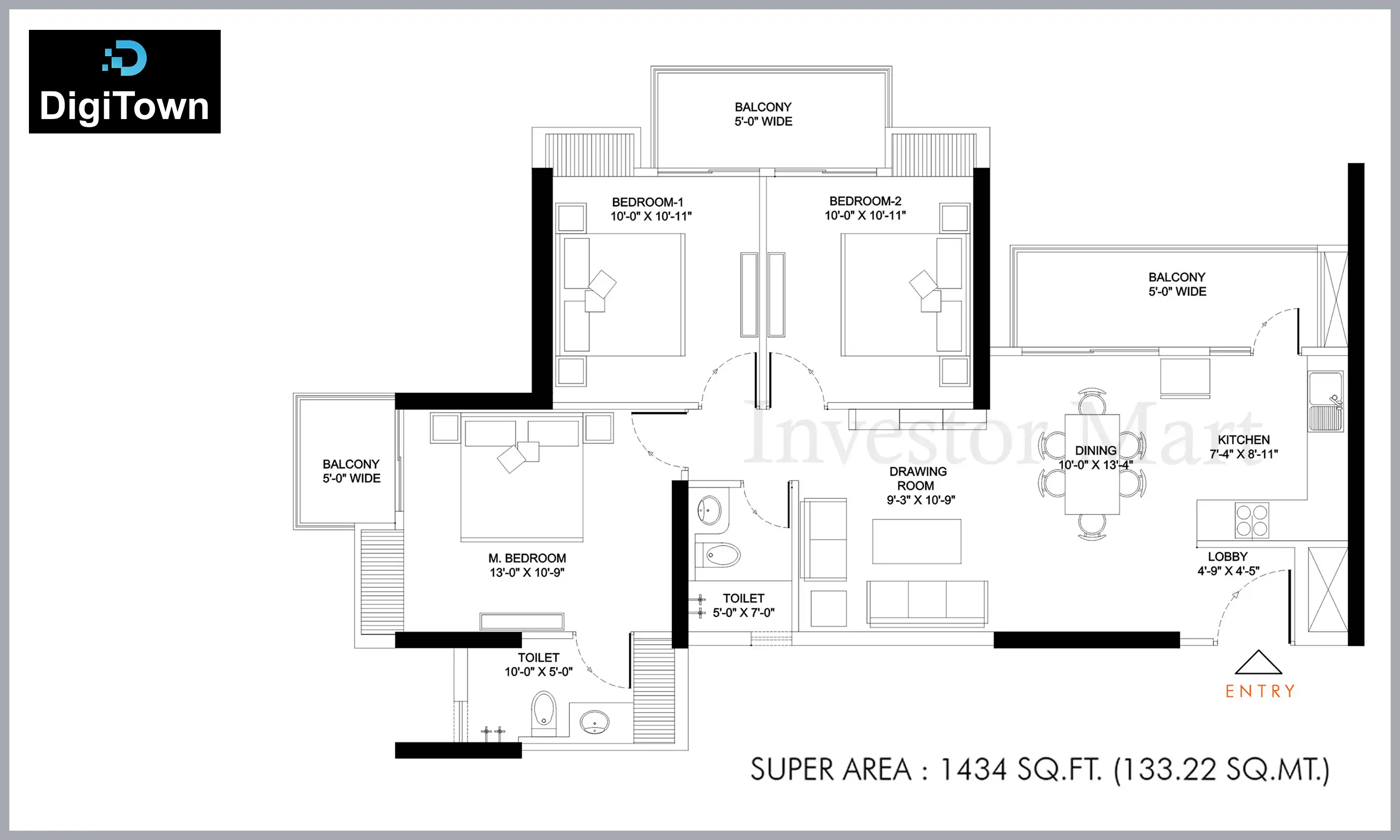 1434 Sqft