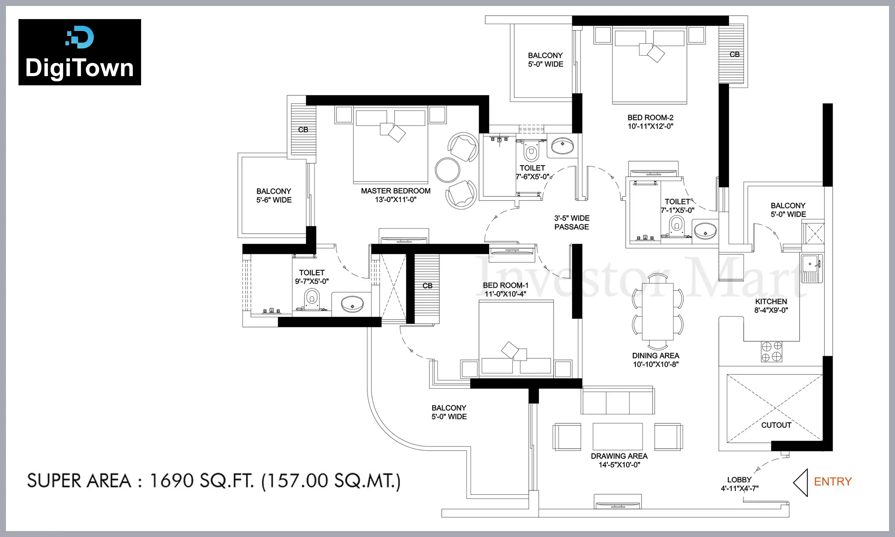 1690 Sqft