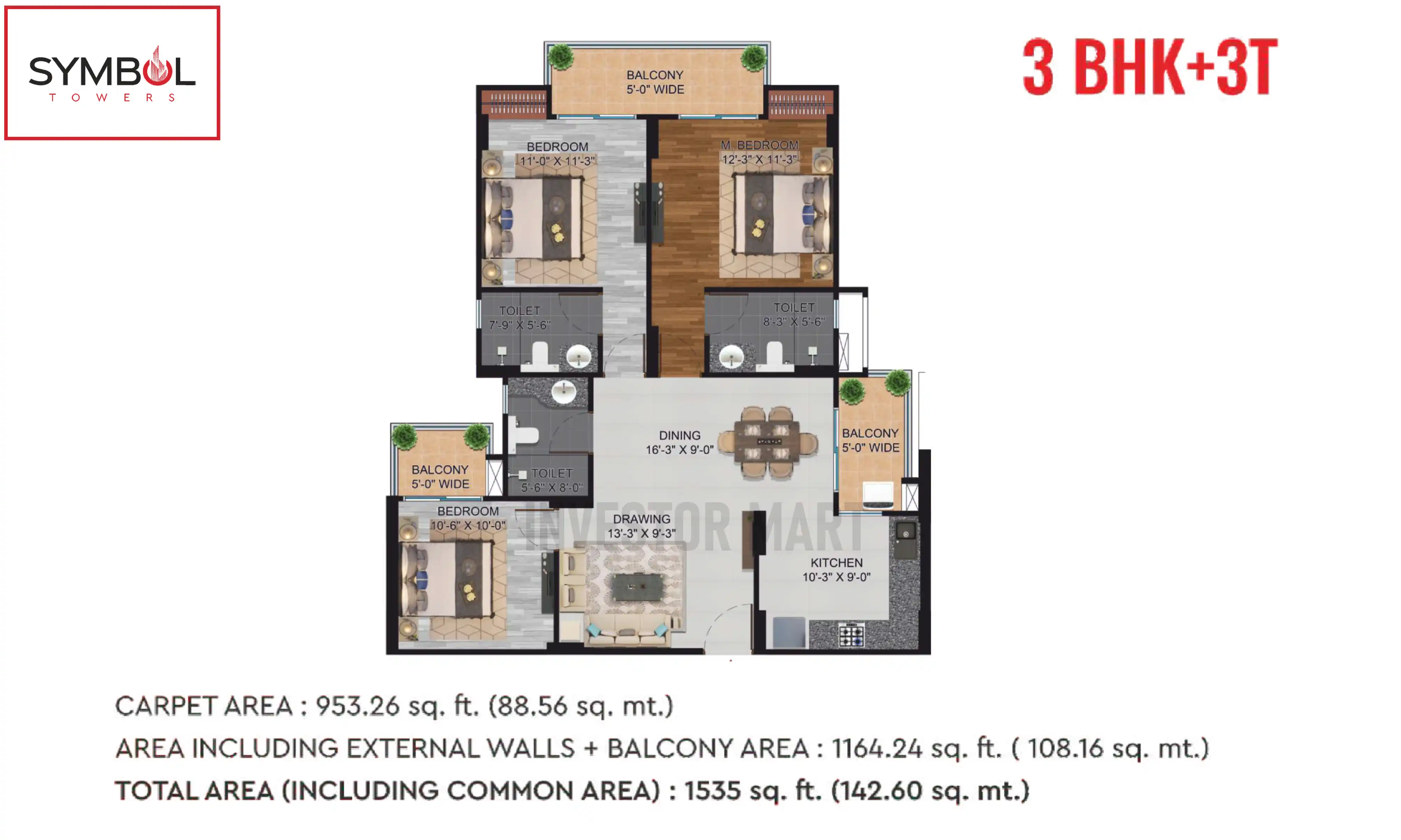 1535 Sqft