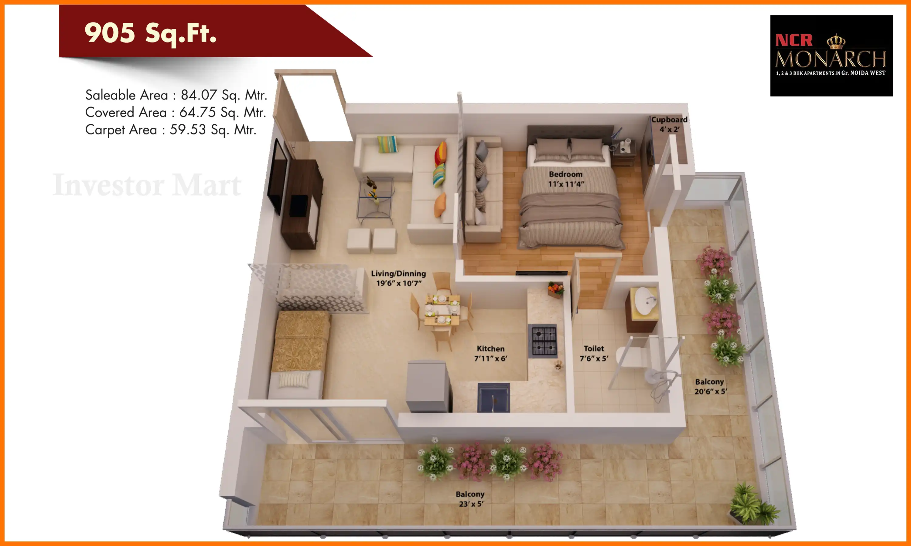 905 Sqft