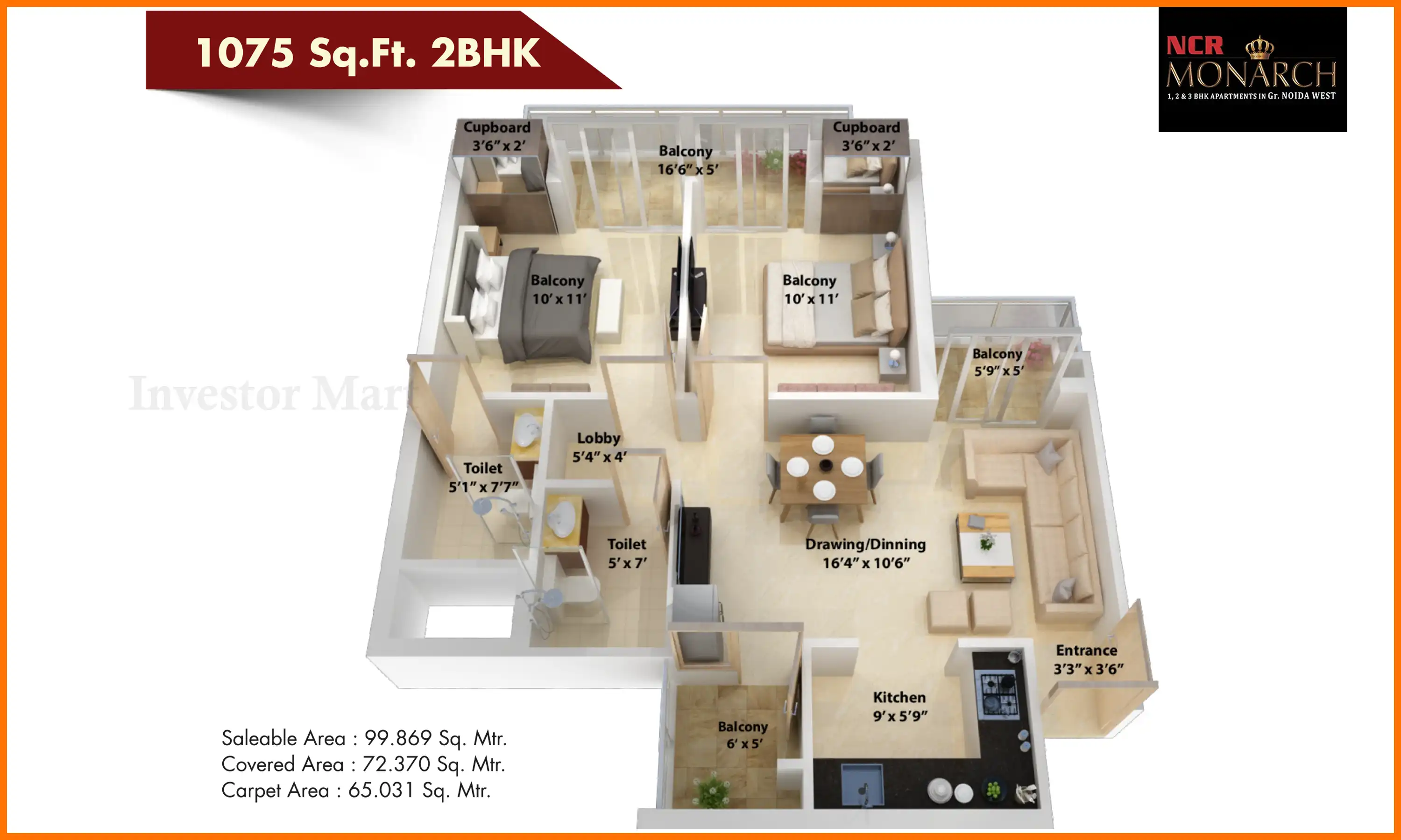 1075 Sqft