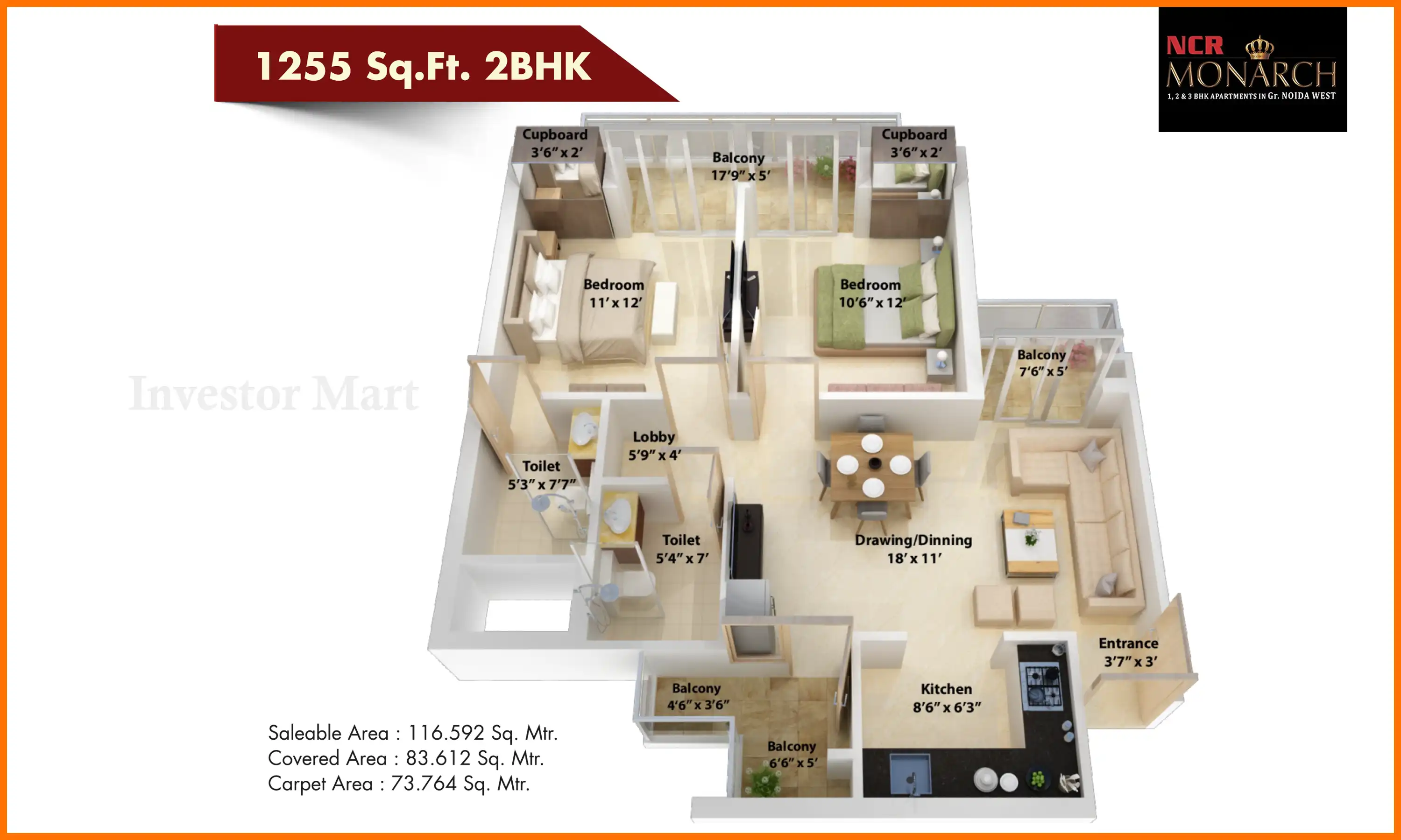 1255 Sqft