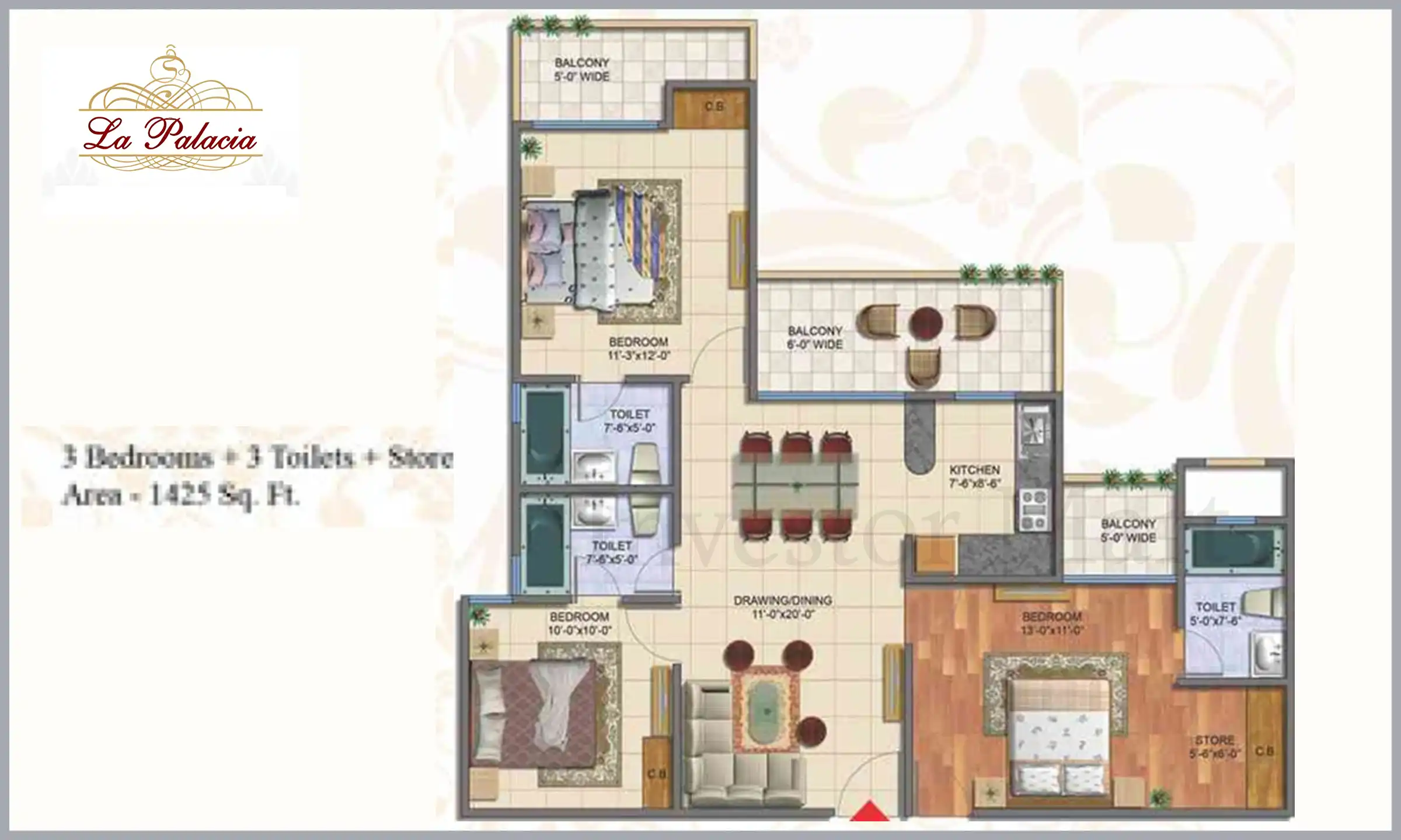 1425 Sqft
