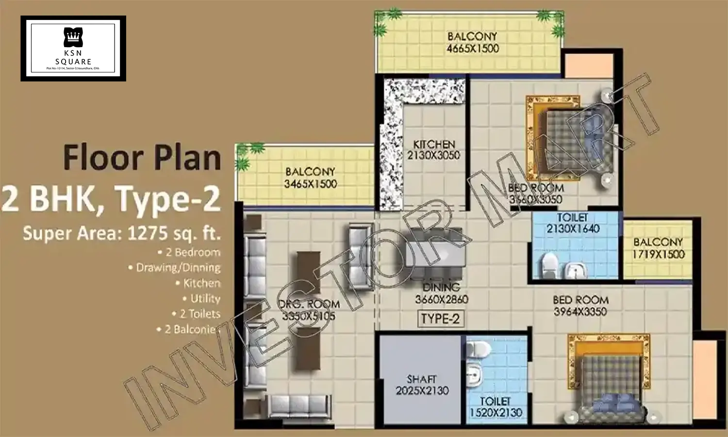 1275 Sqft