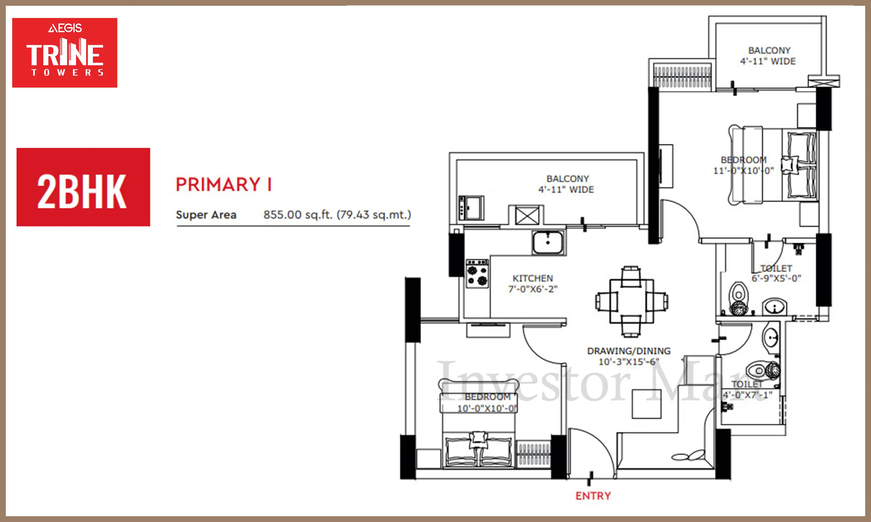 855 Sqft