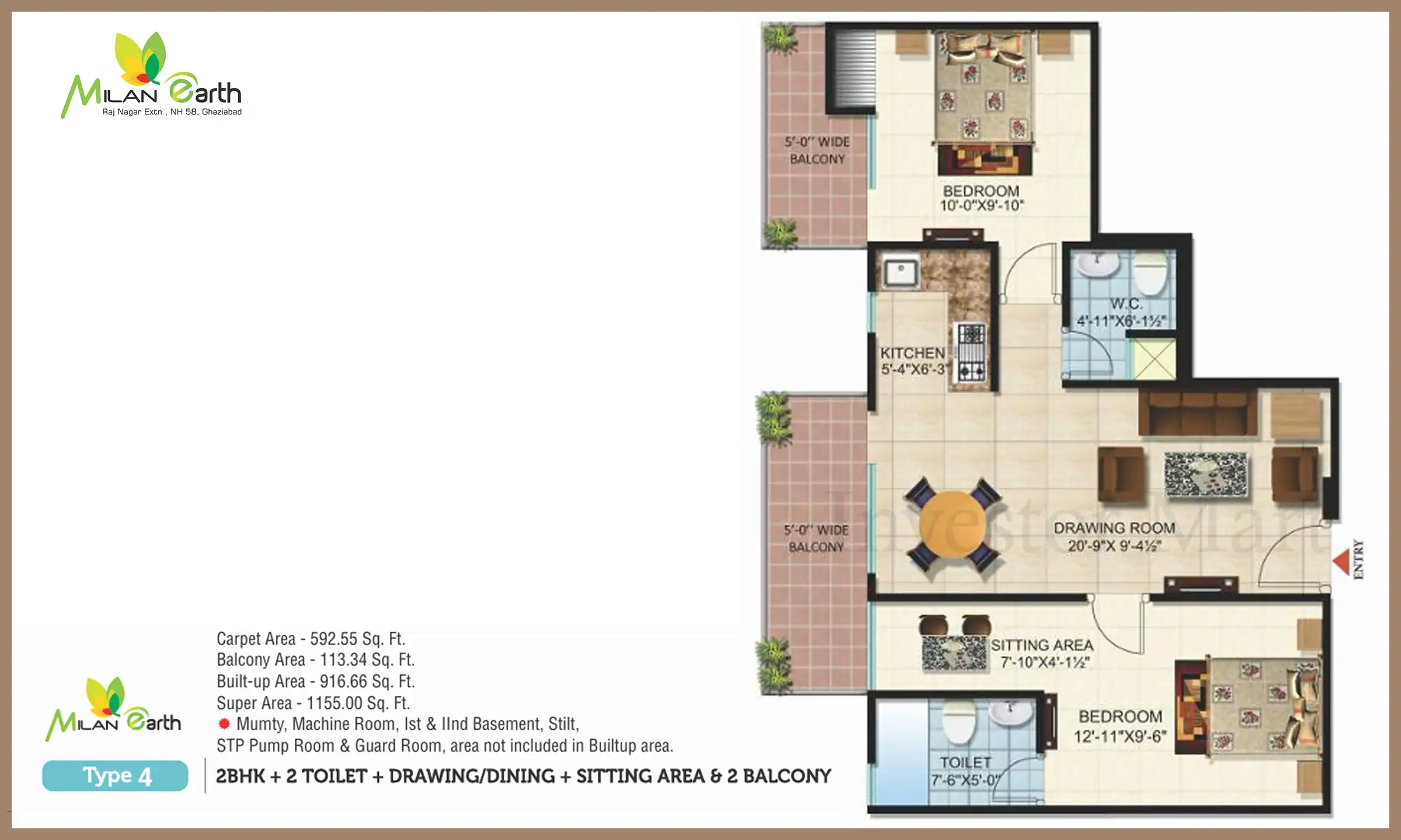 1155 Sqft