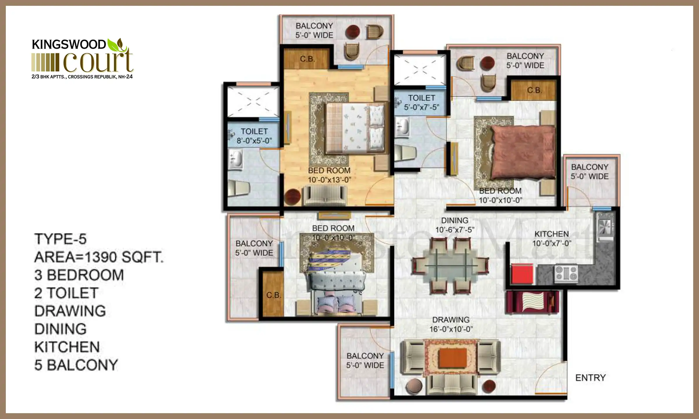 1390 Sqft