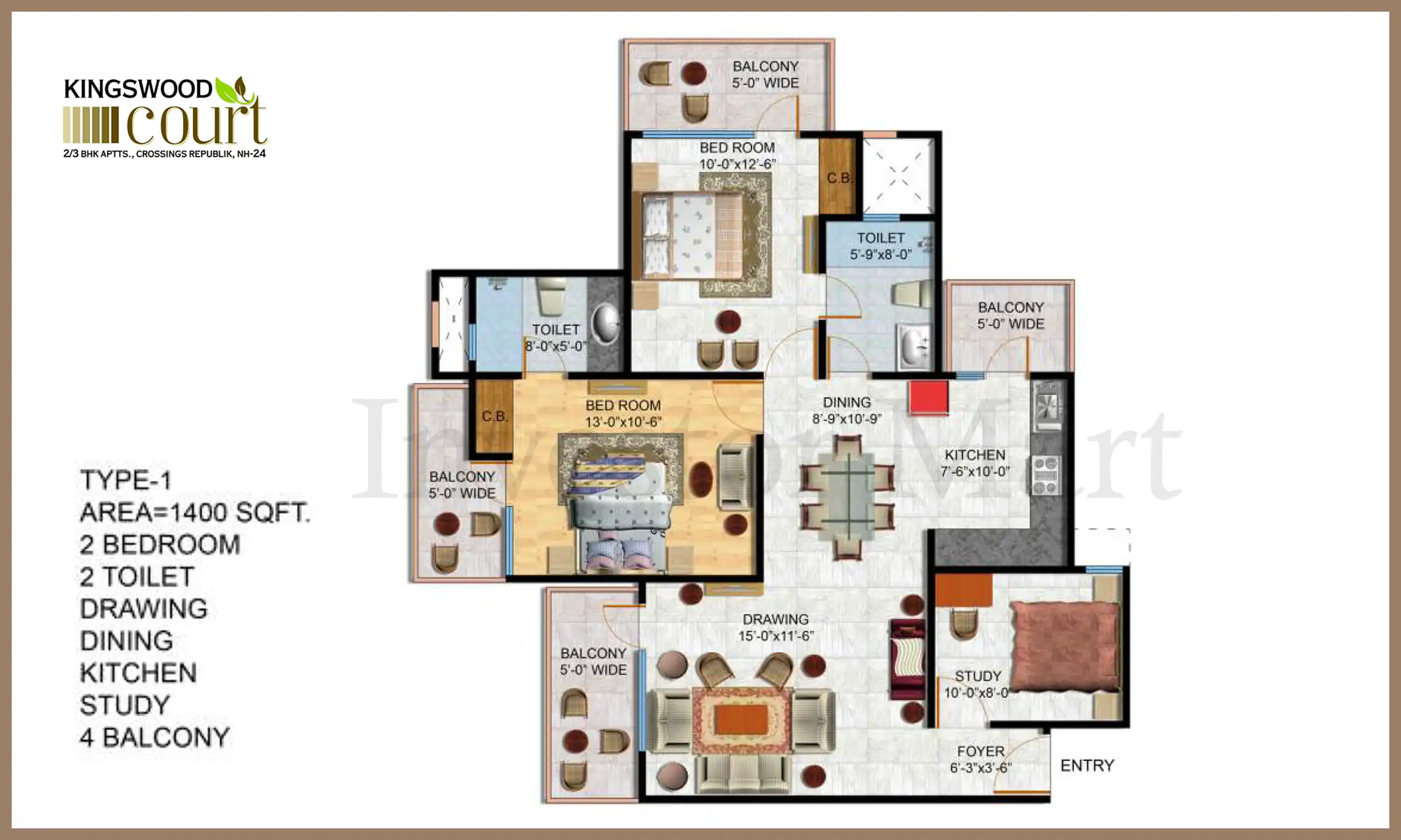 1400 Sqft