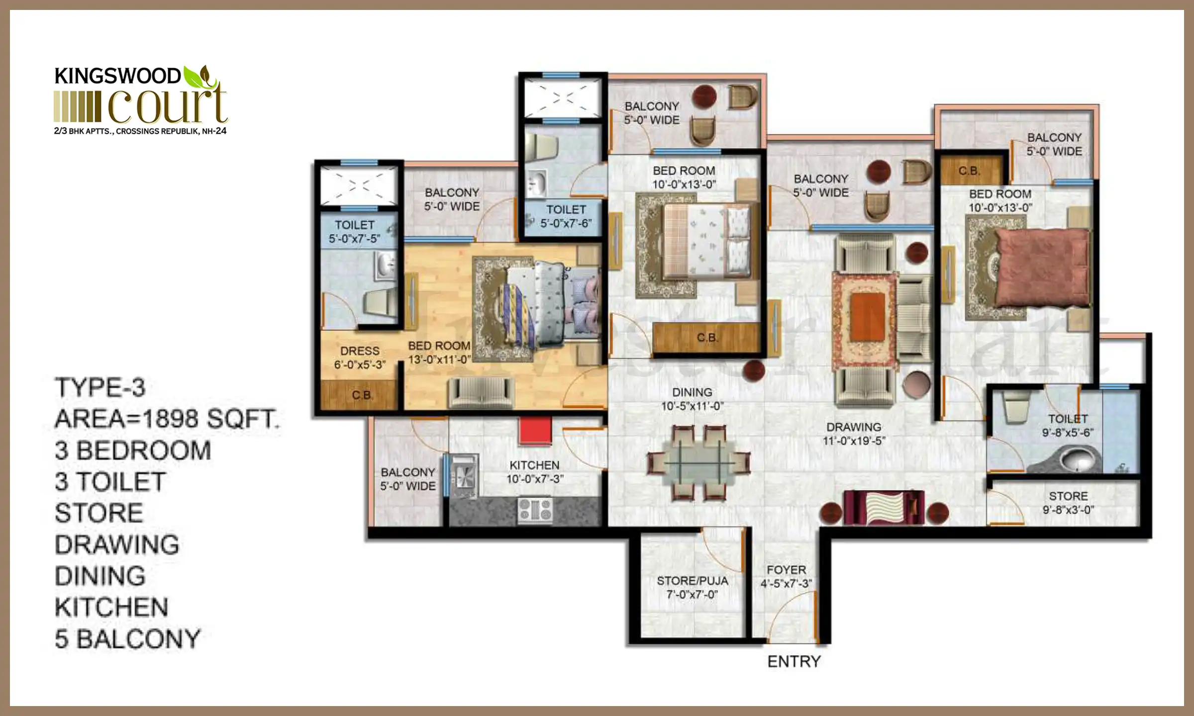 1898 Sqft