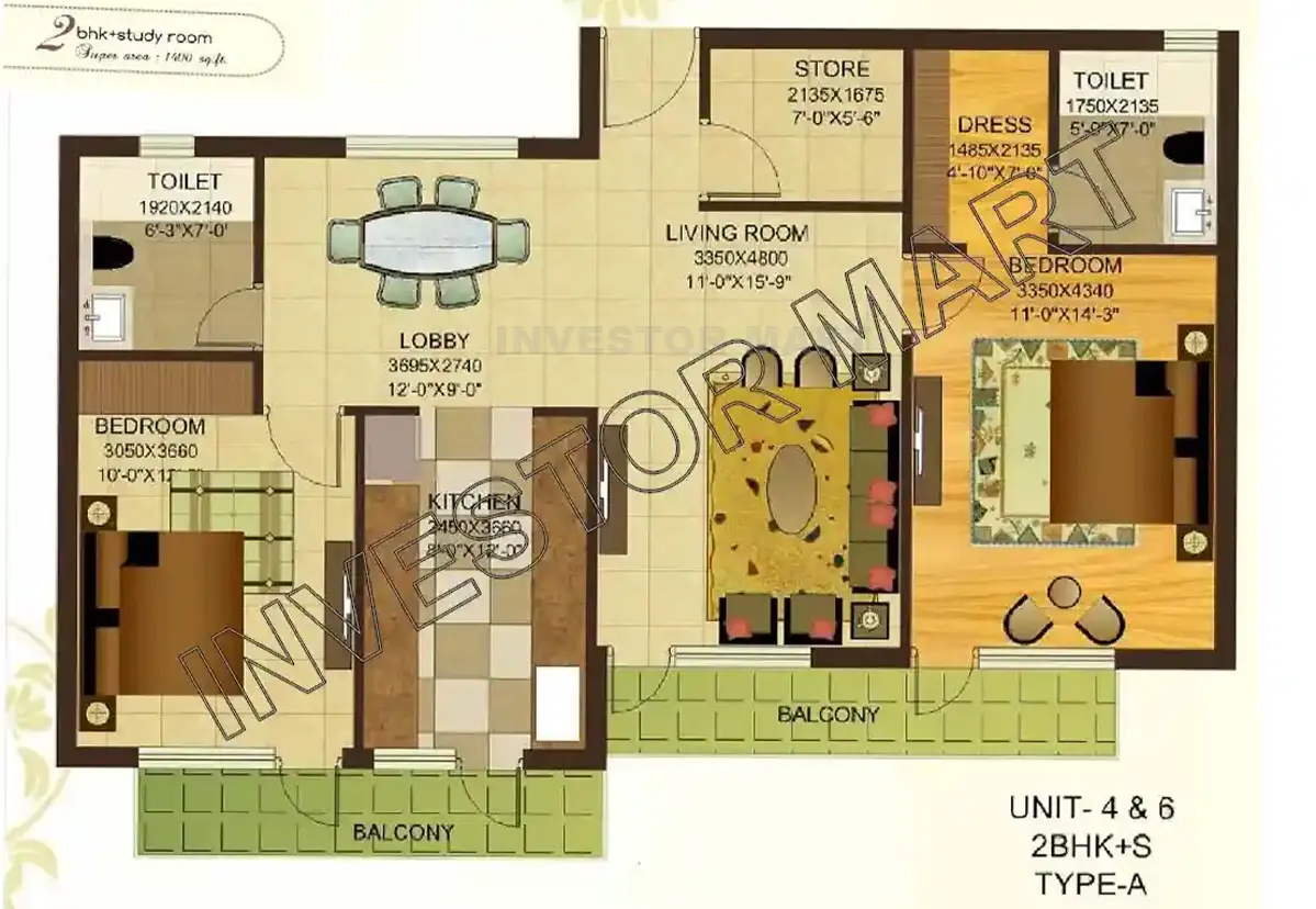 1400 Sqft