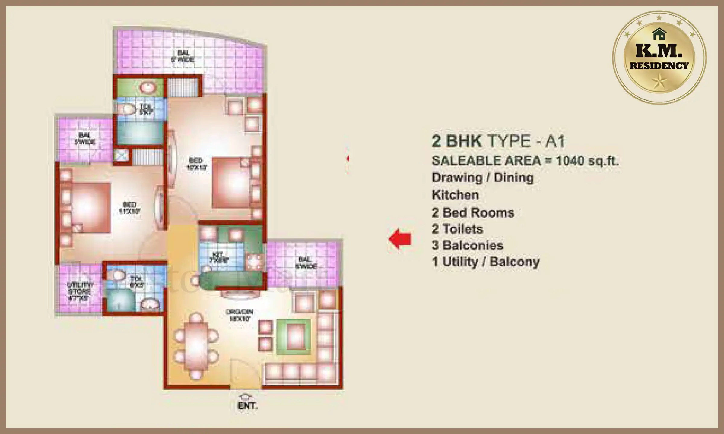 1040 Sqft