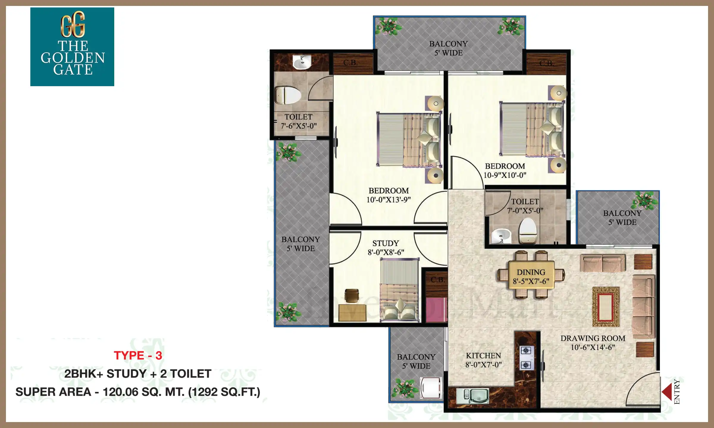 1292 Sqft