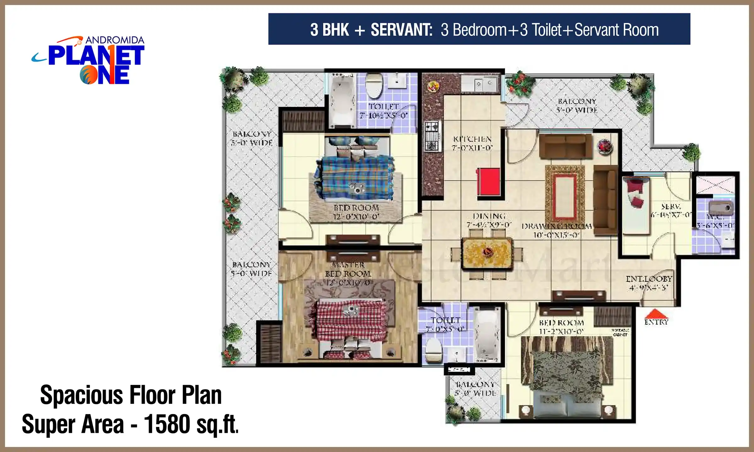 1580 Sqft