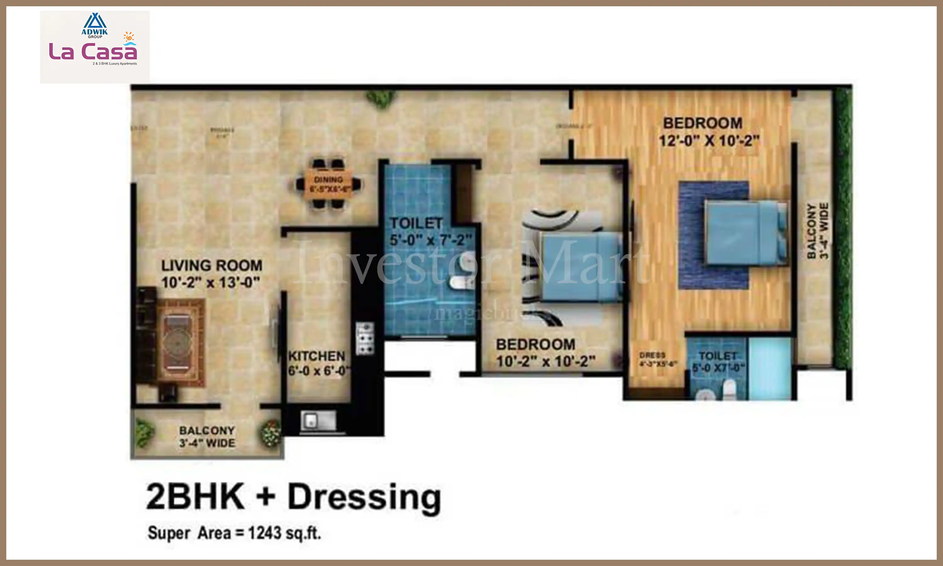 1243 Sqft