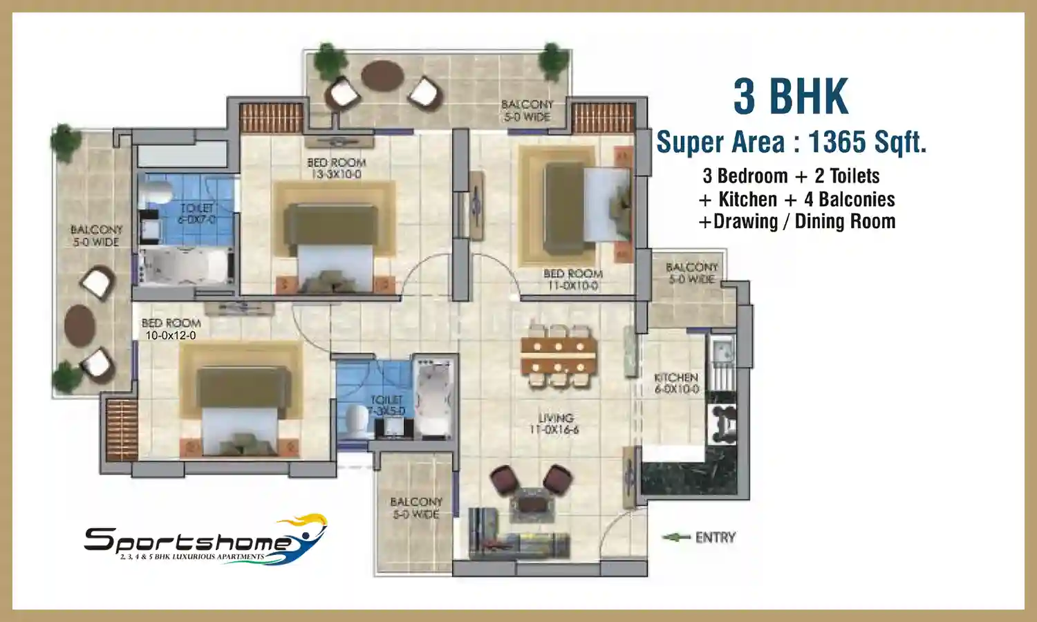1365 Sqft