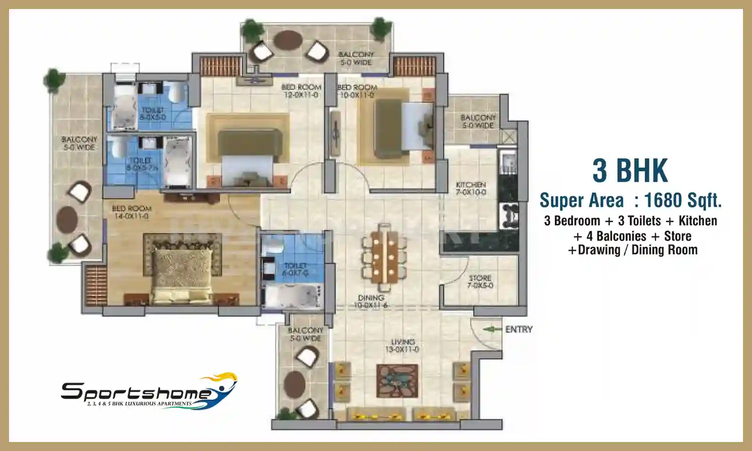 1680 Sqft