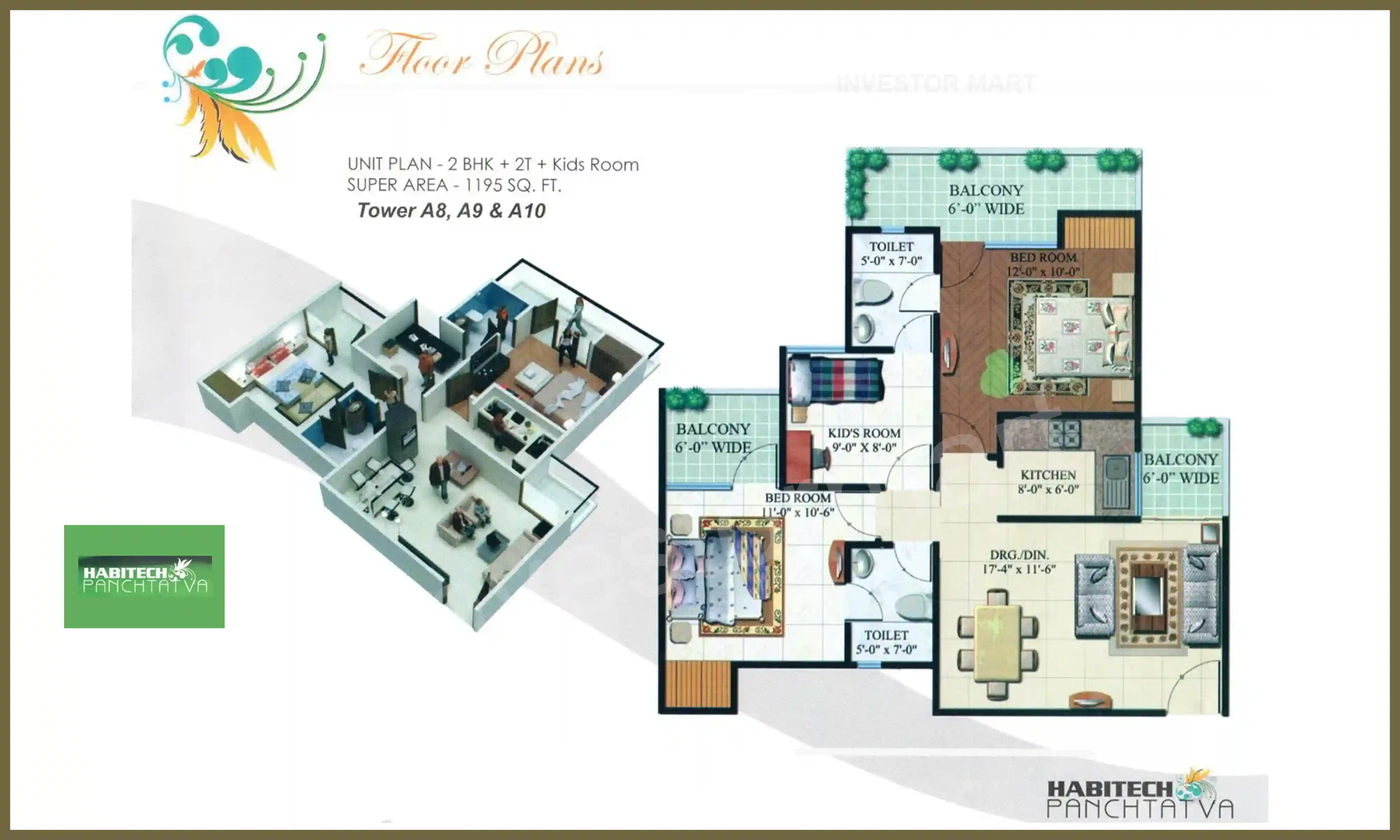 1195 Sqft