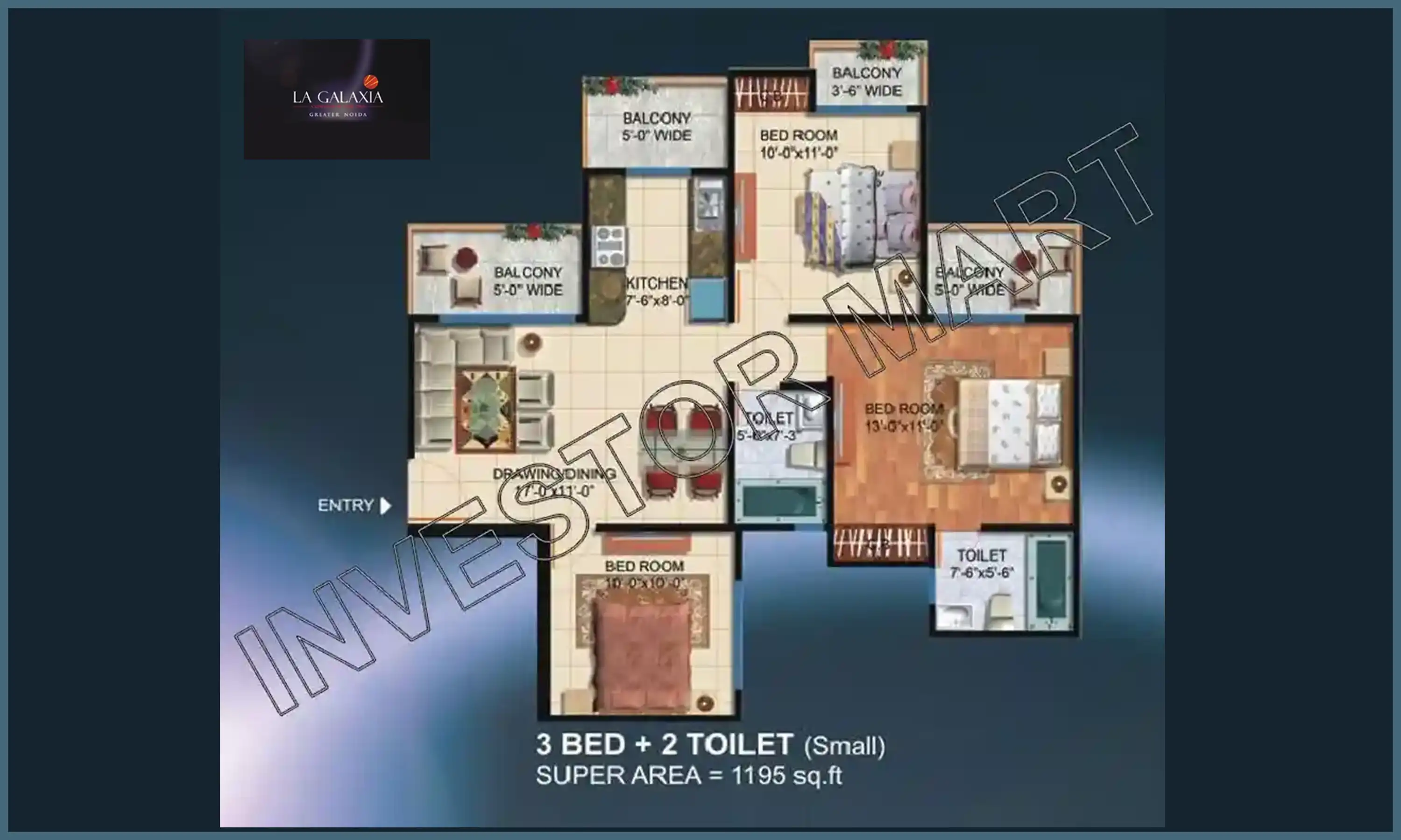 1195 Sqft