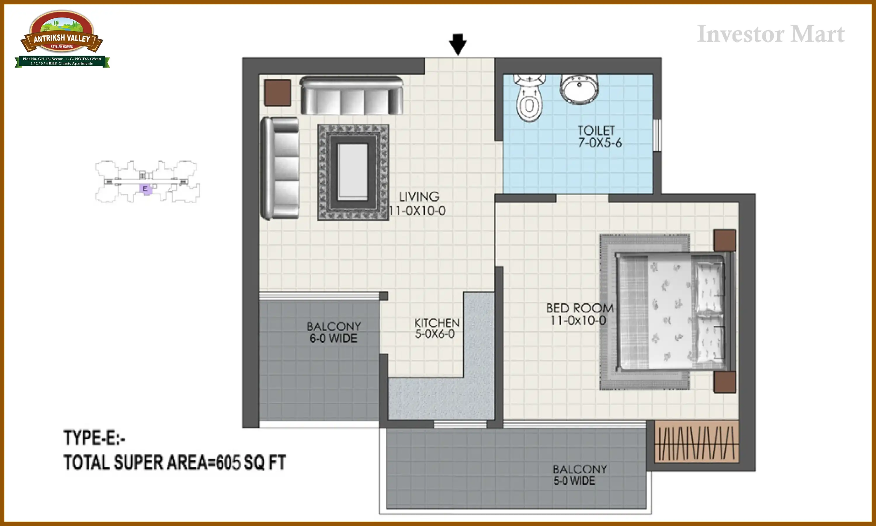 605 Sqft