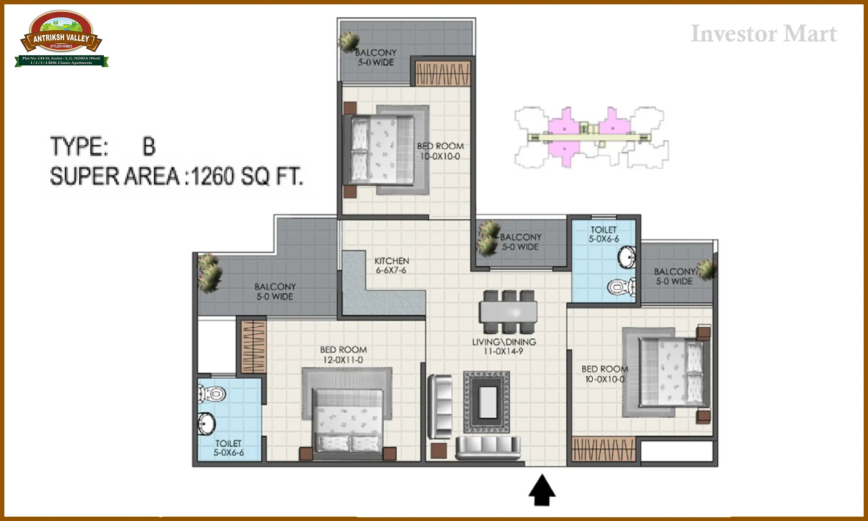 1260 Sqft