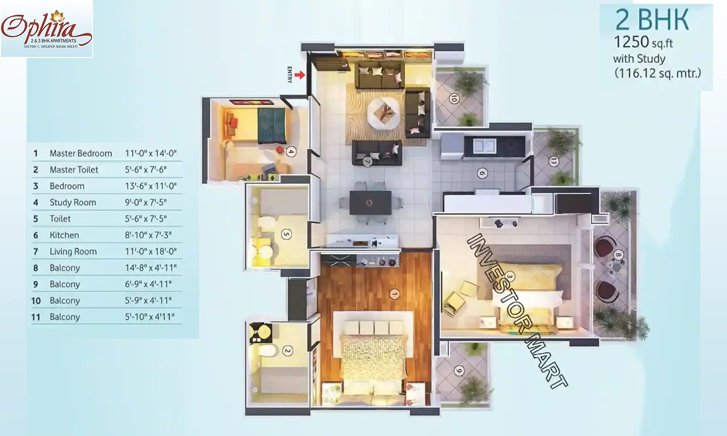 1250 Sqft