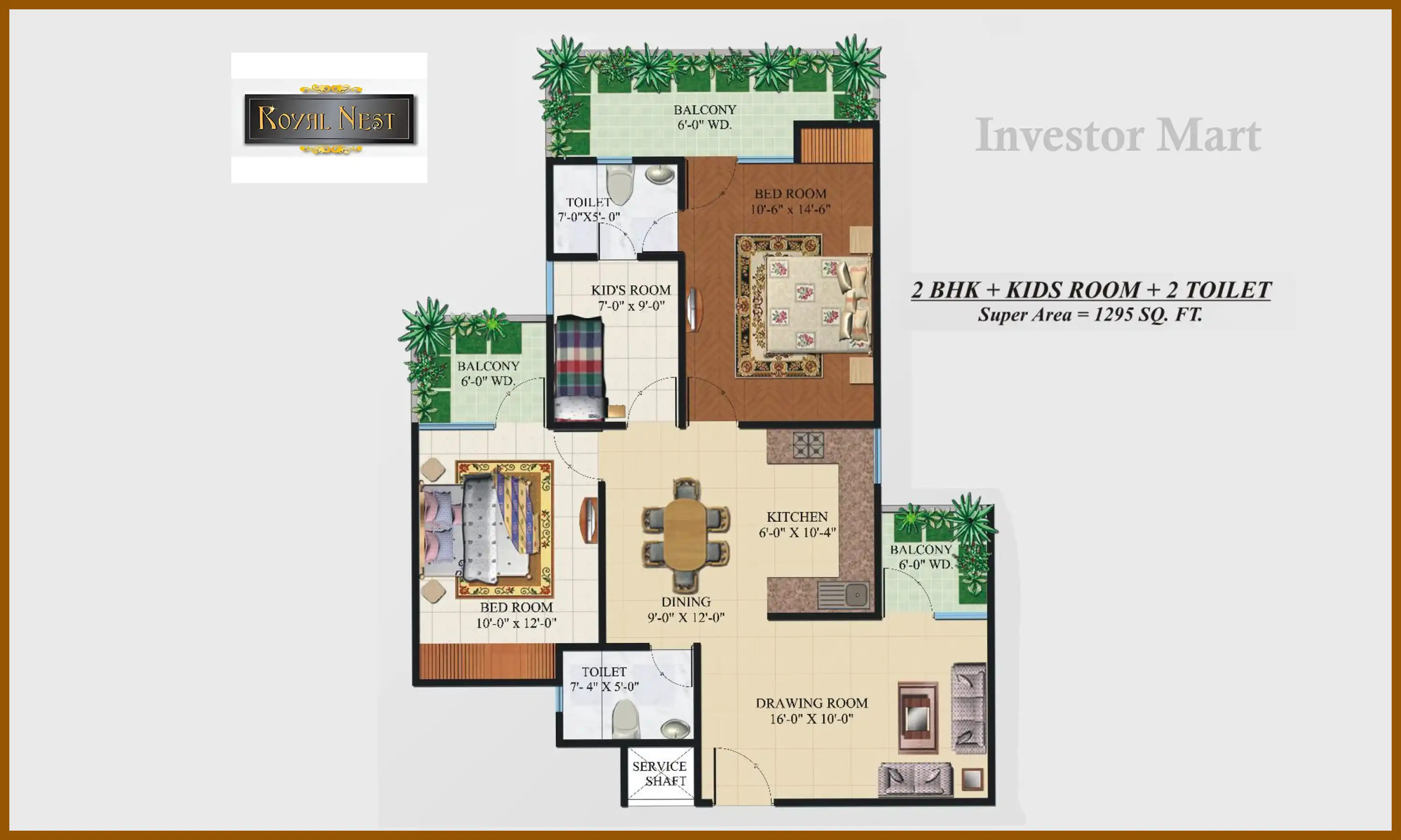 1295 Sqft