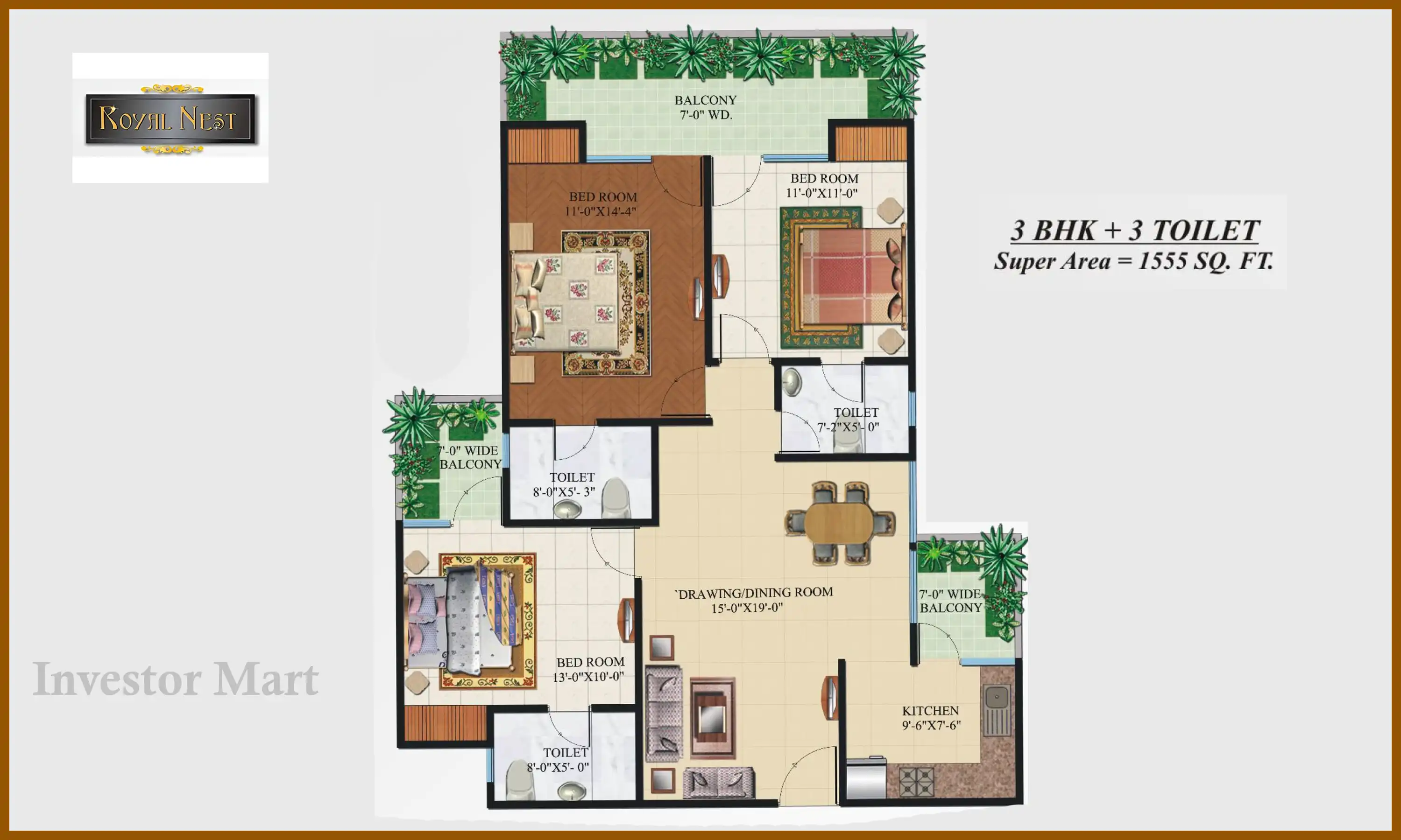 1555 Sqft
