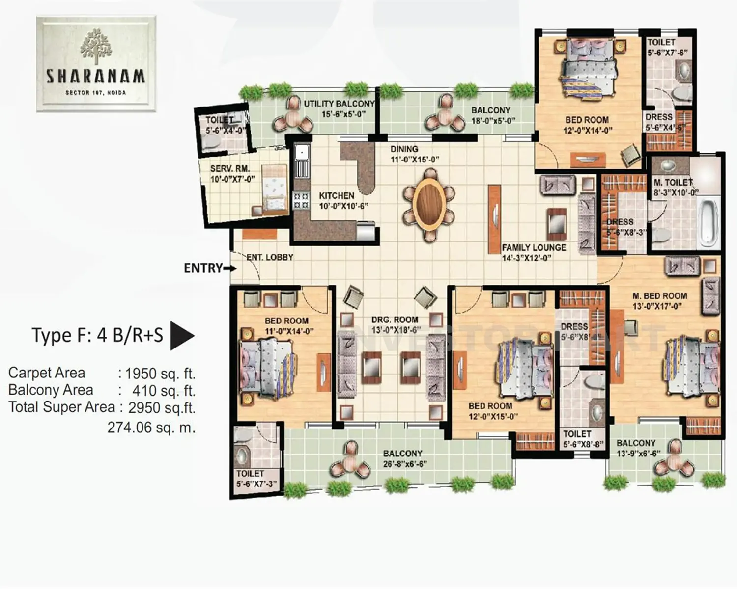 2950 Sqft