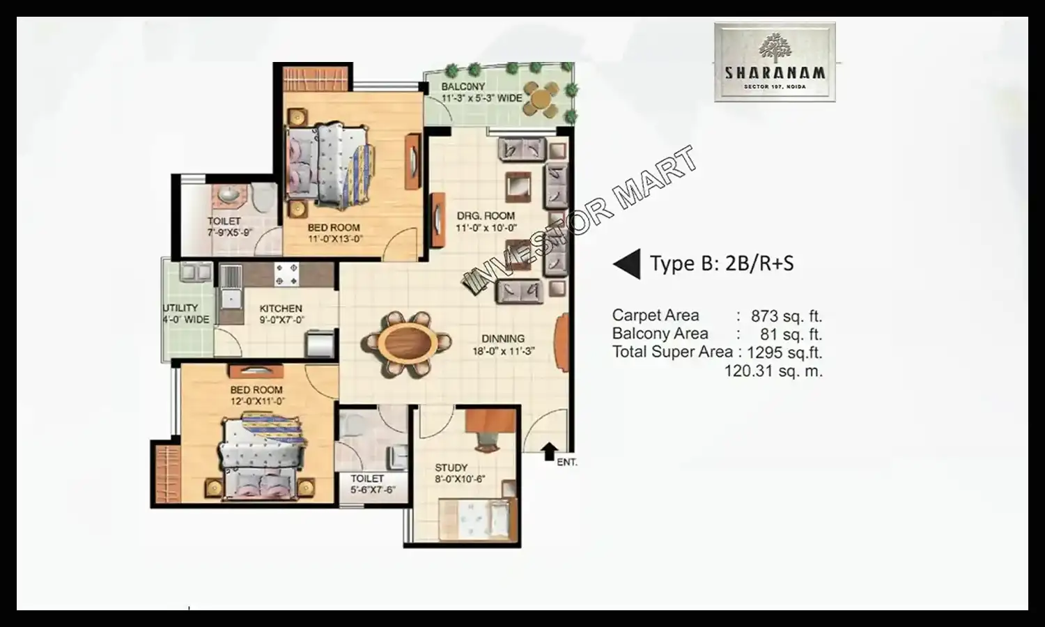 1295 Sqft