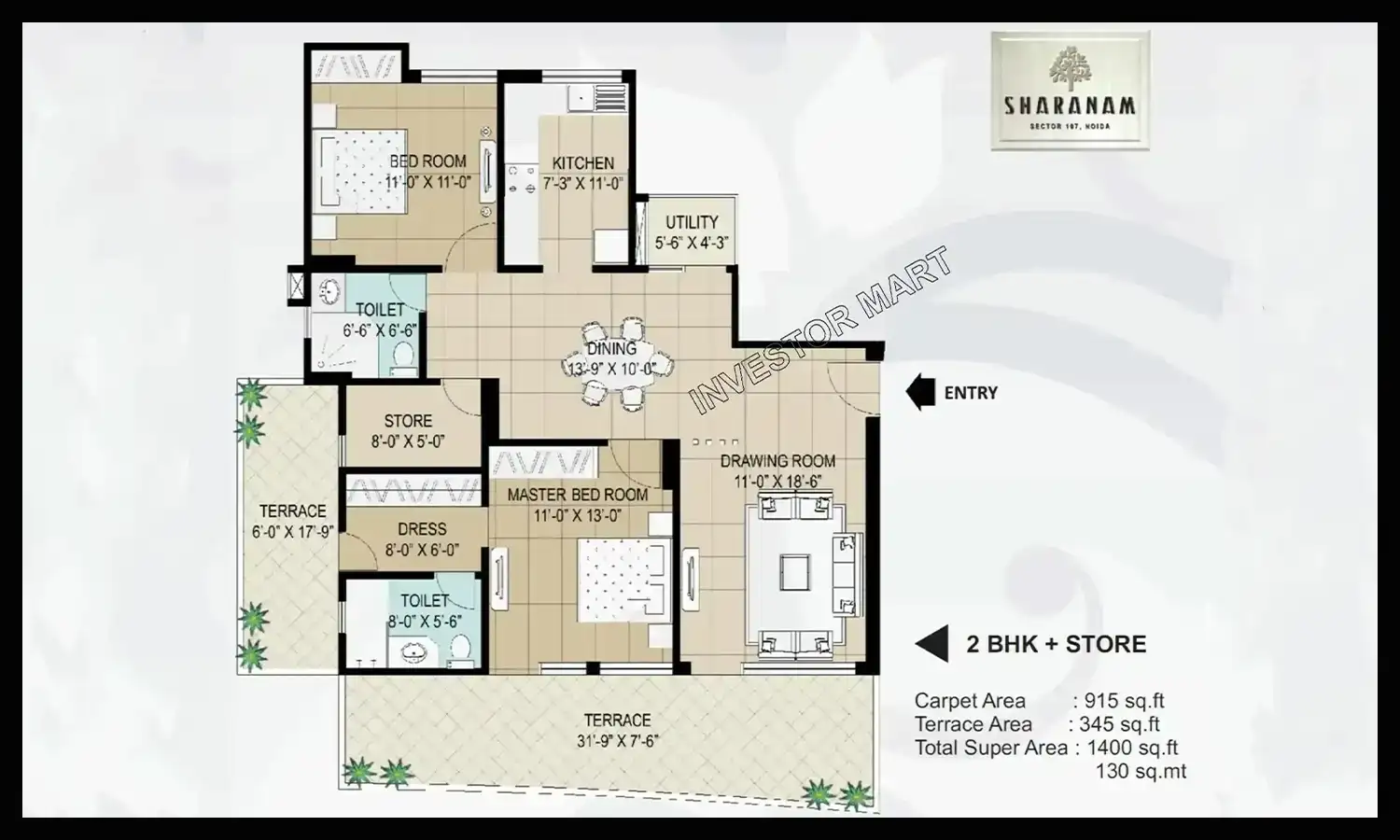 1400 Sqft