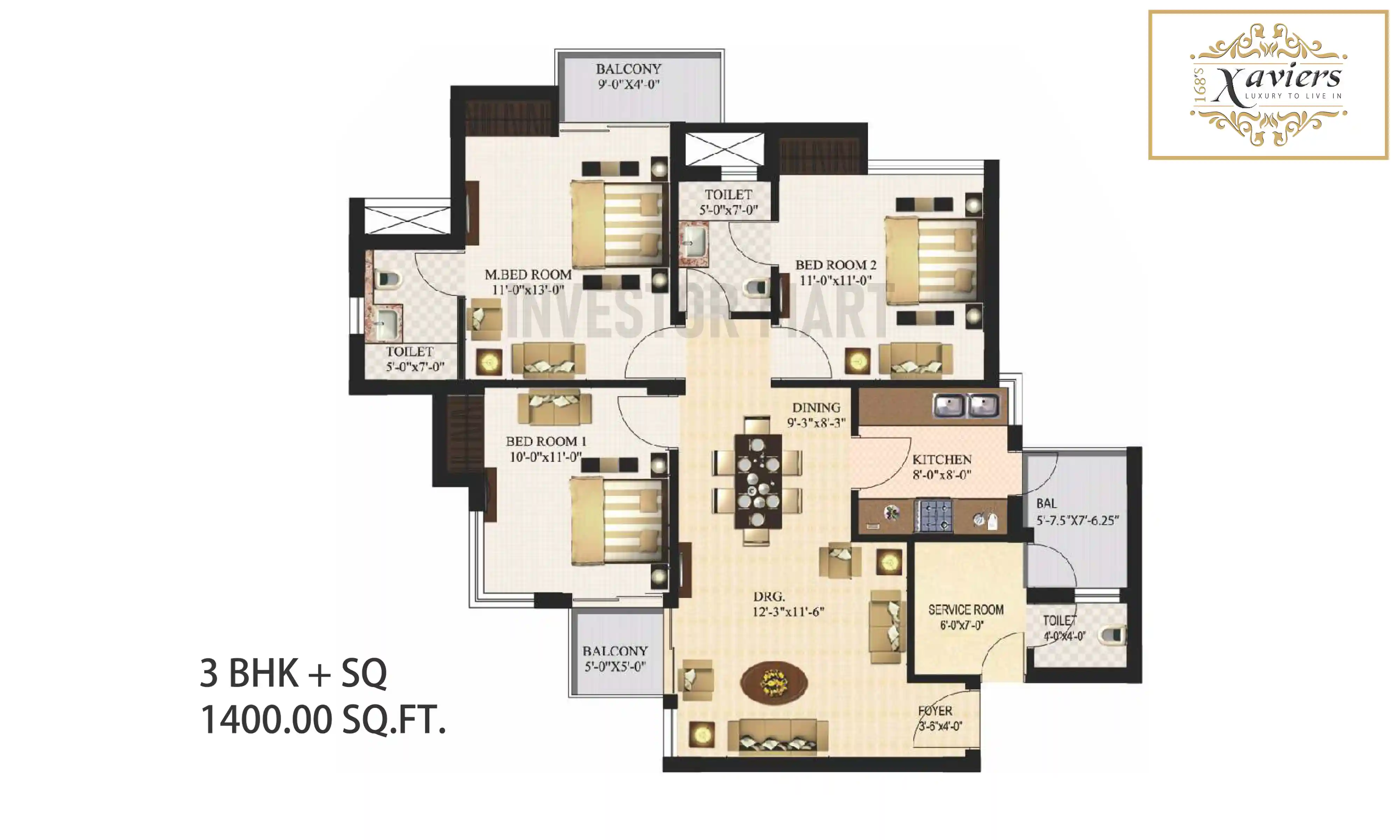 1400 Sqft