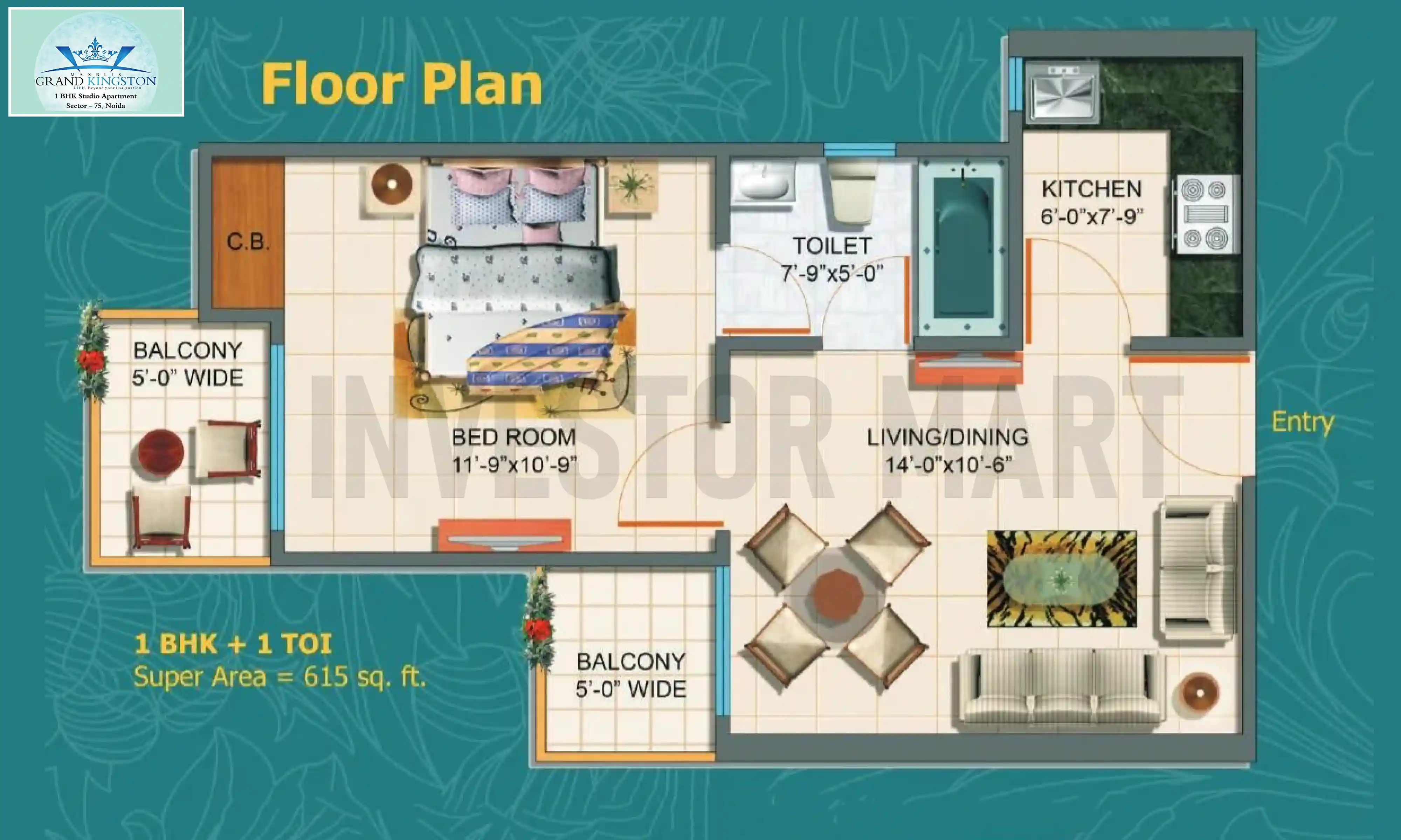 615 Sqft