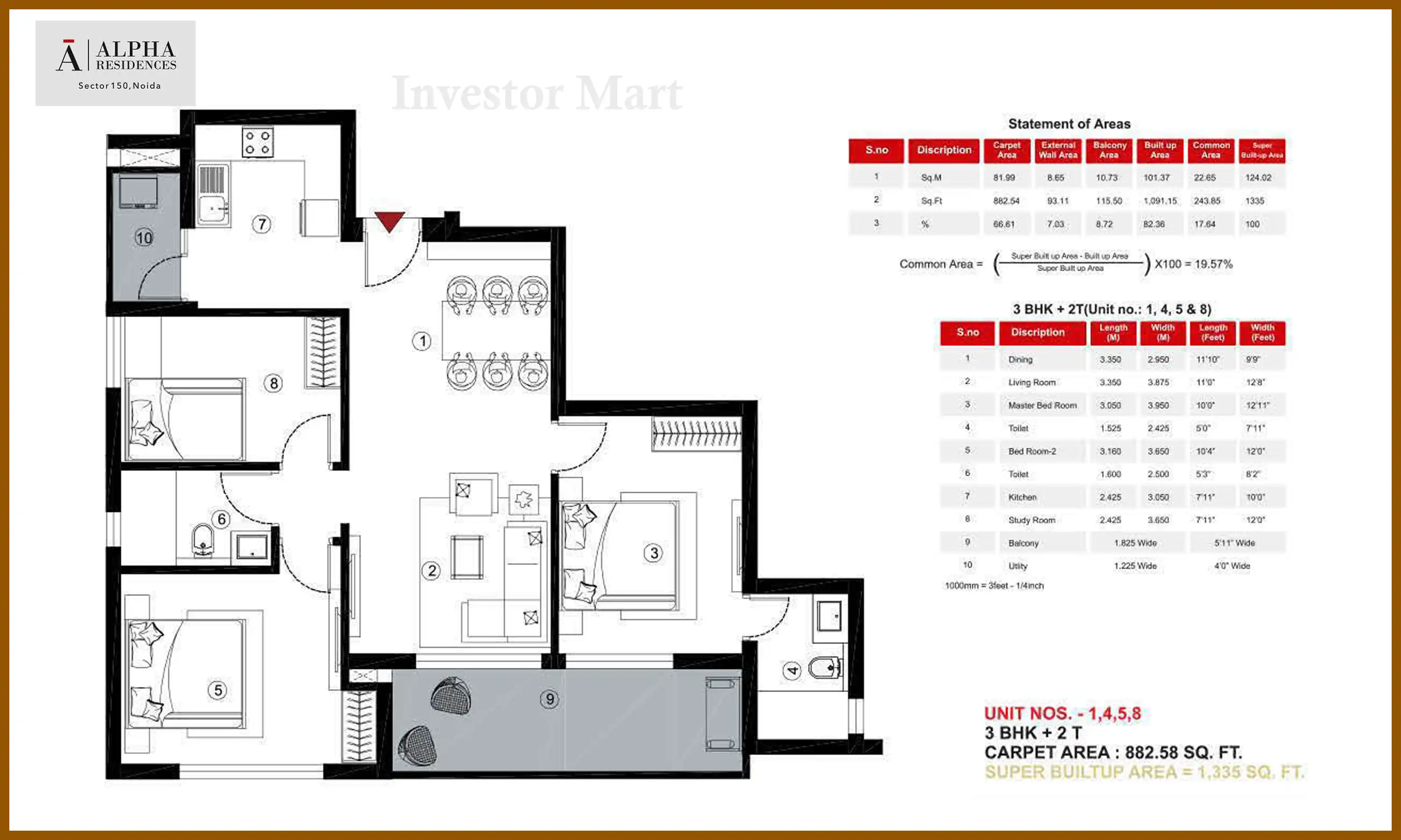 1335 Sqft