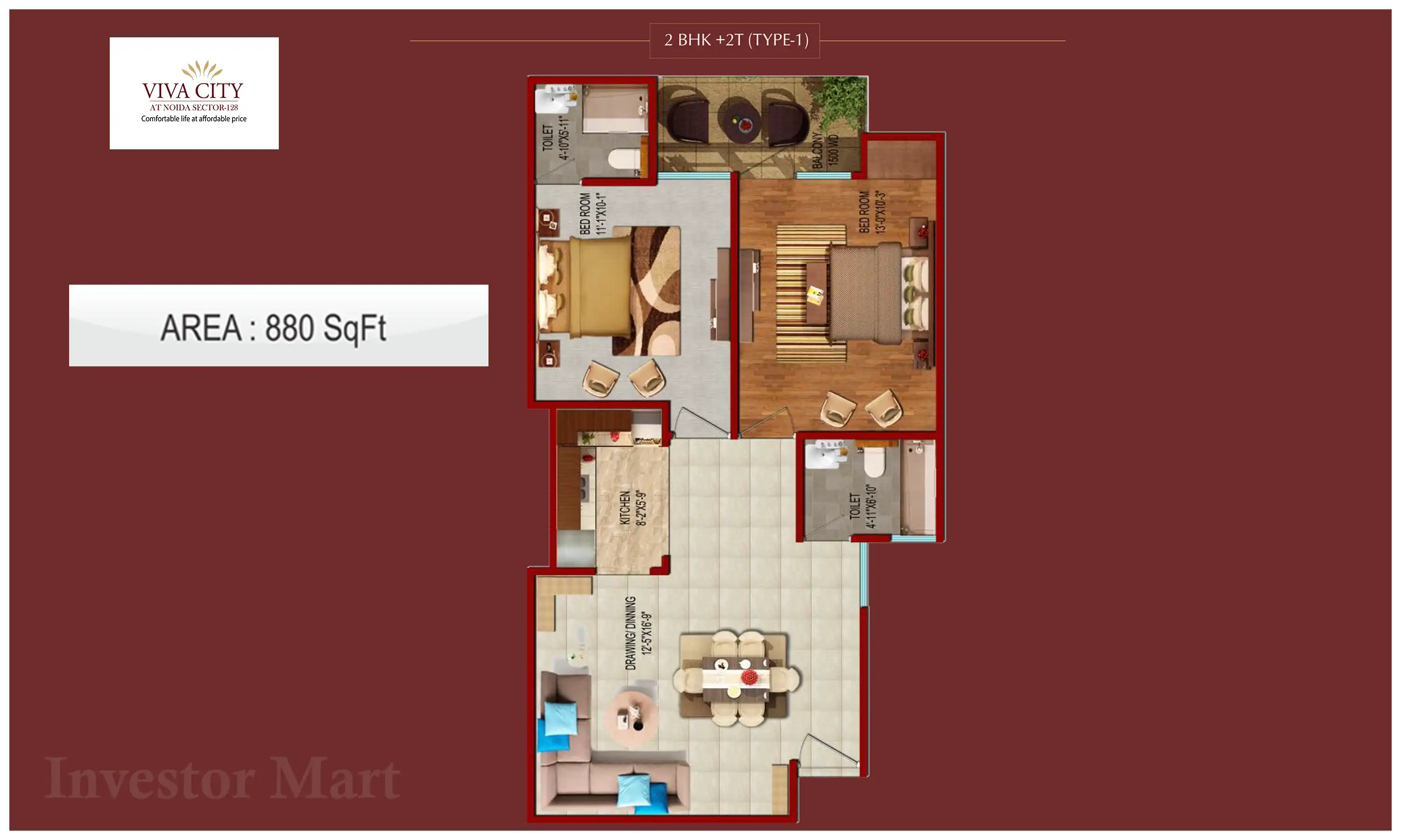 880 Sqft