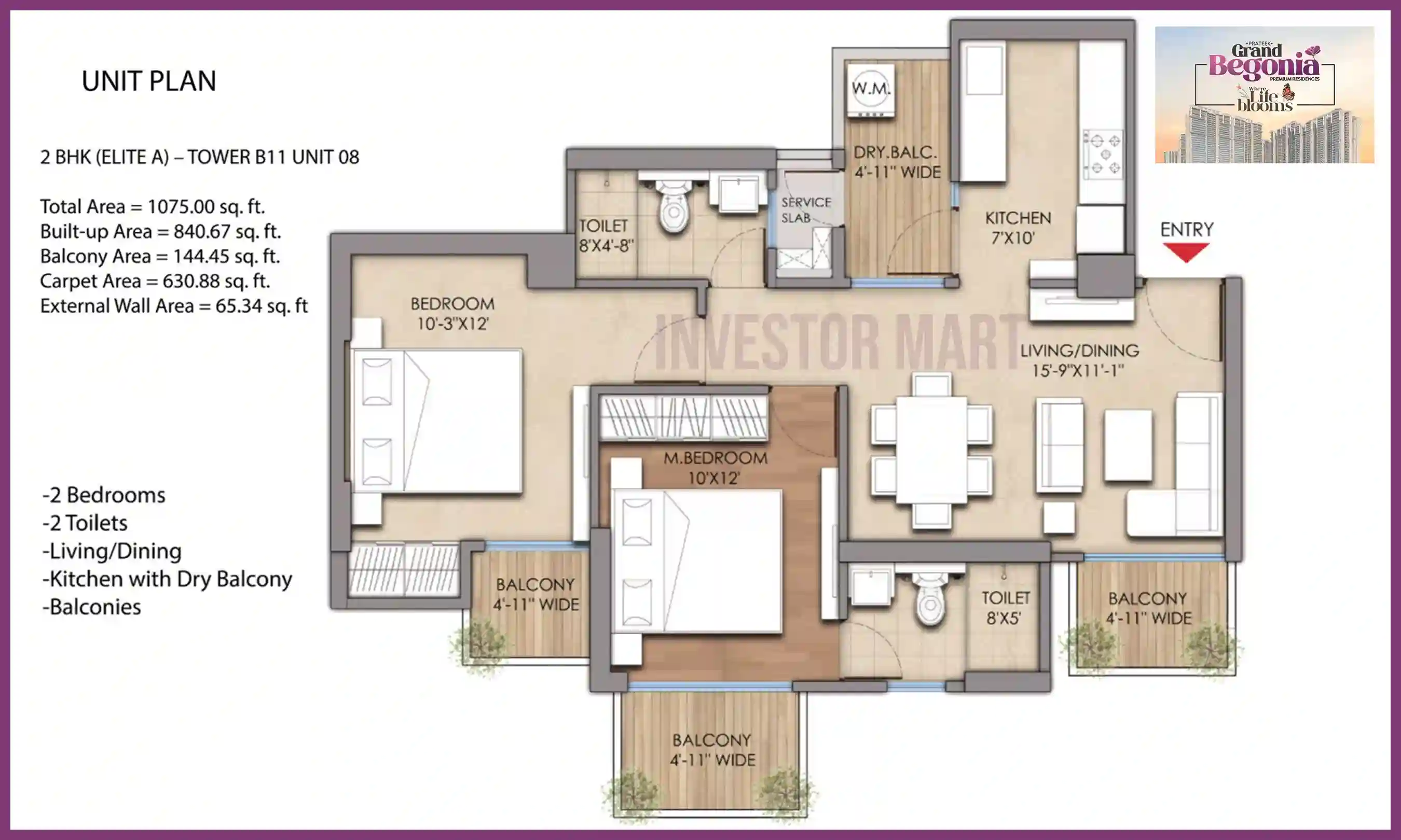 1075 Sqft