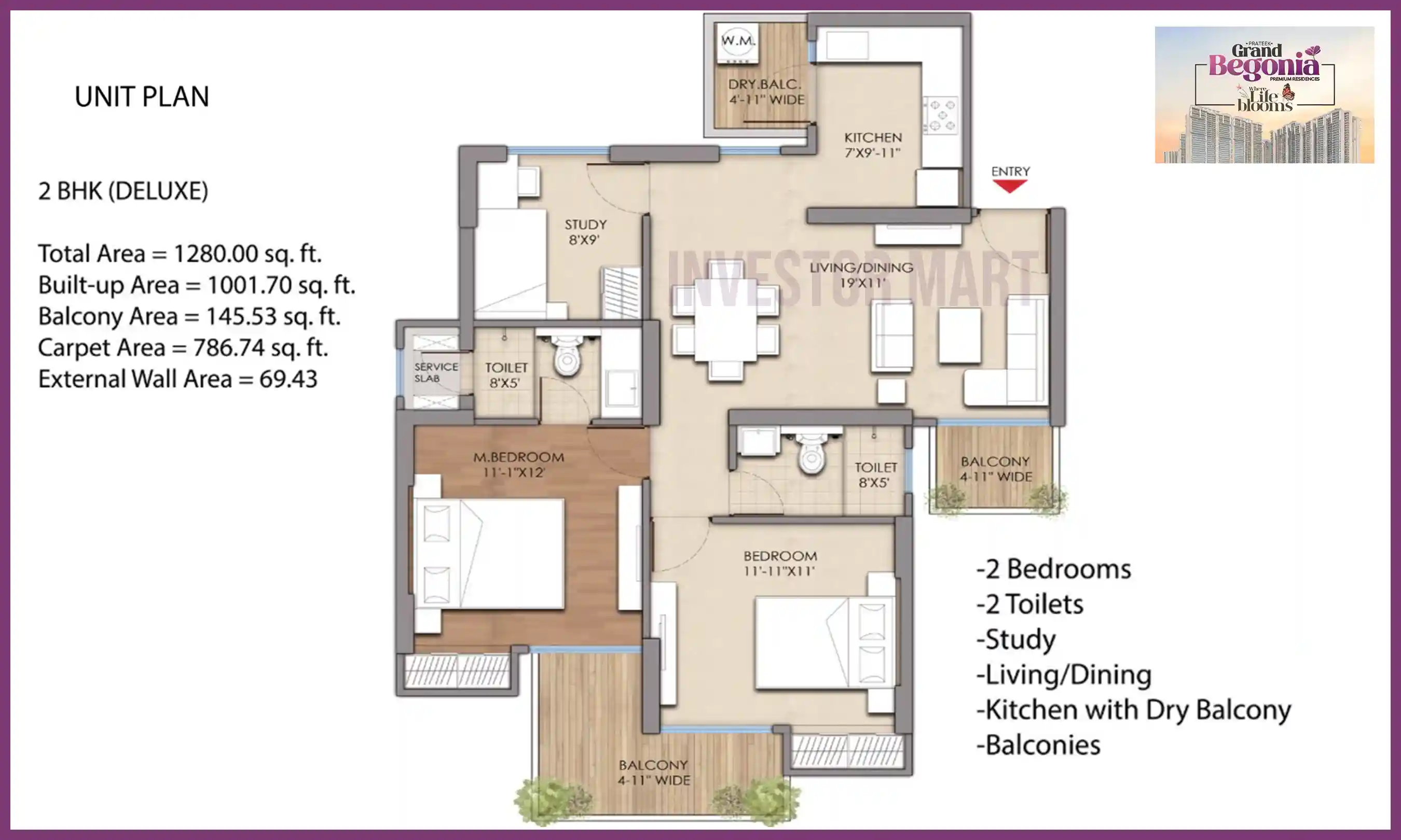 1280 Sqft