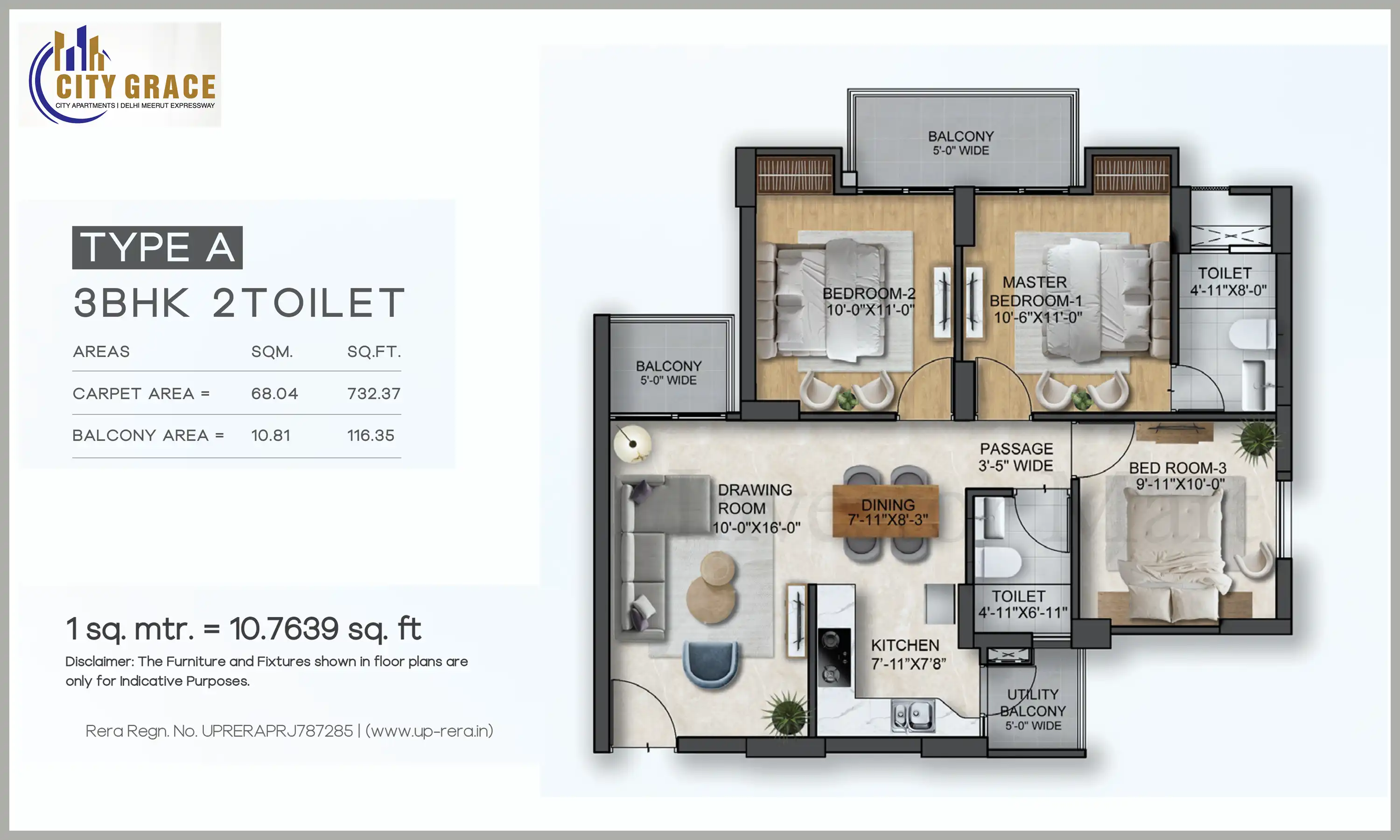 732 Sqft