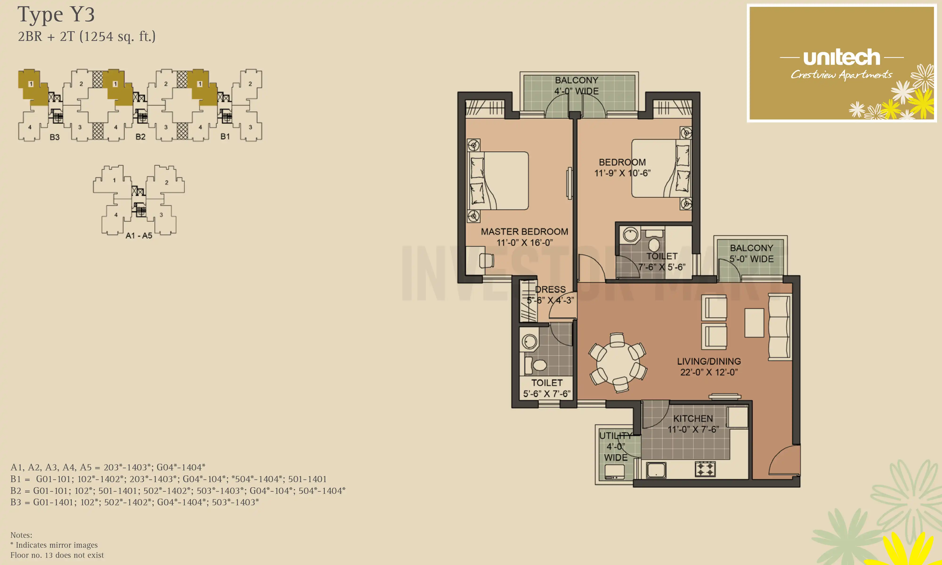 1254 Sqft