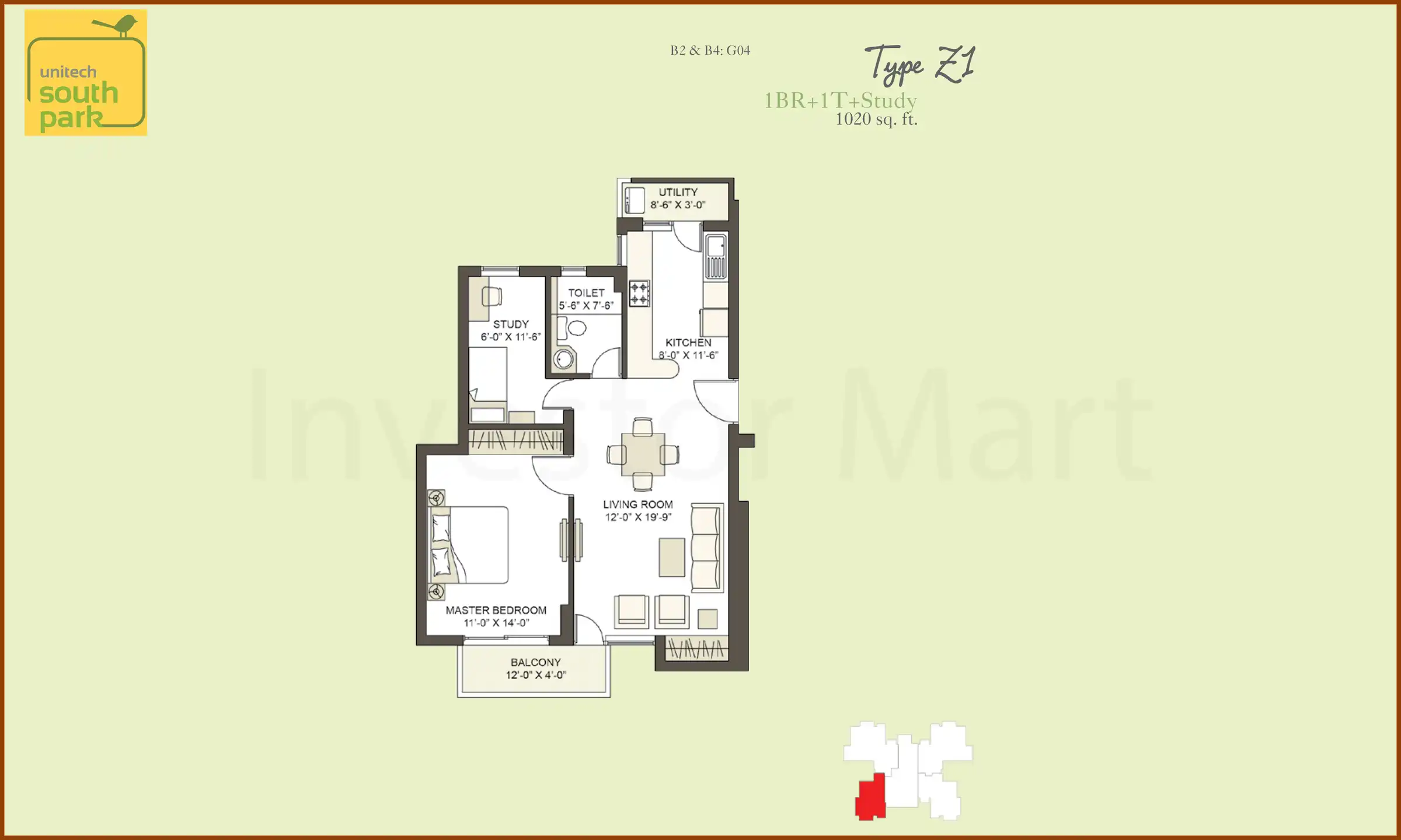 1020 Sqft