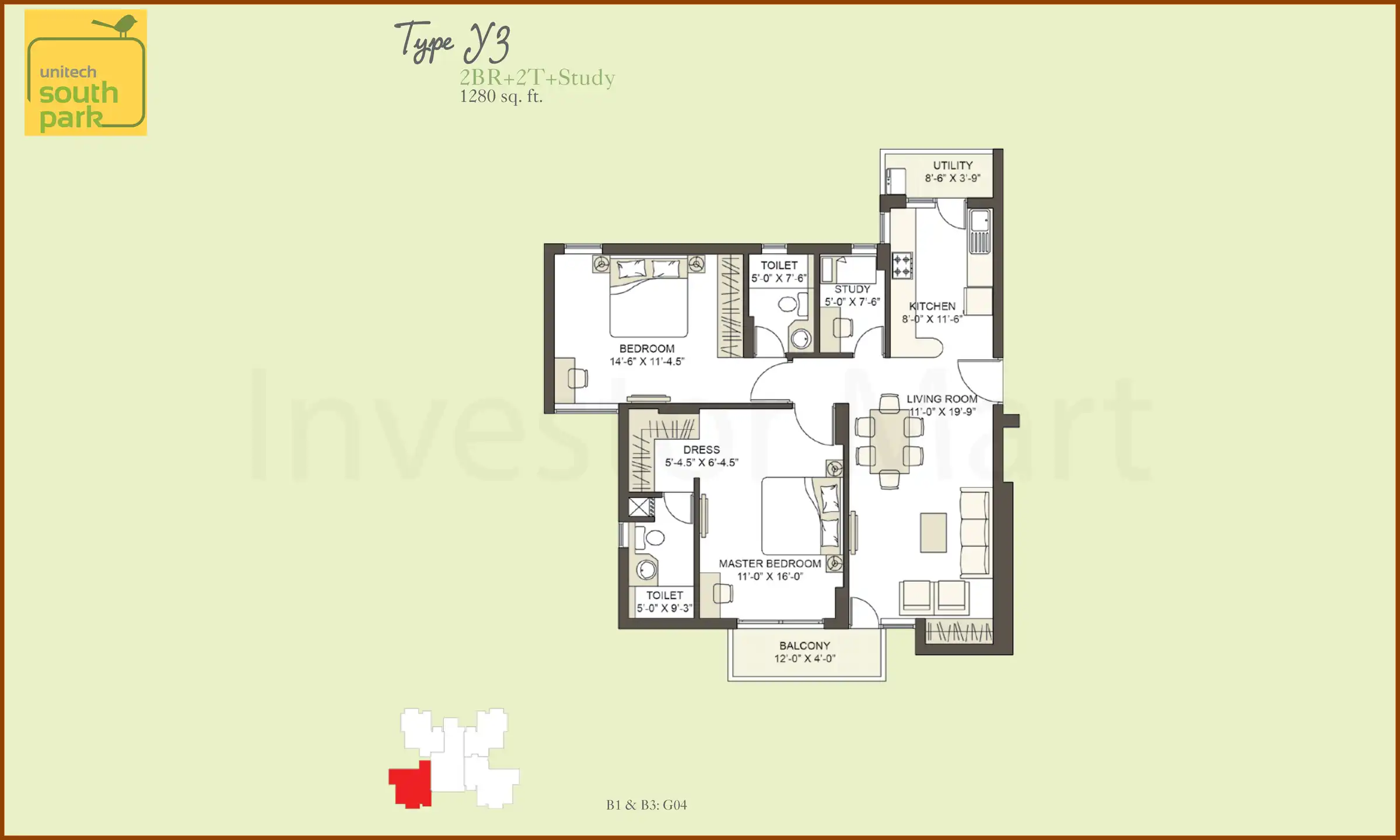 1280 Sqft