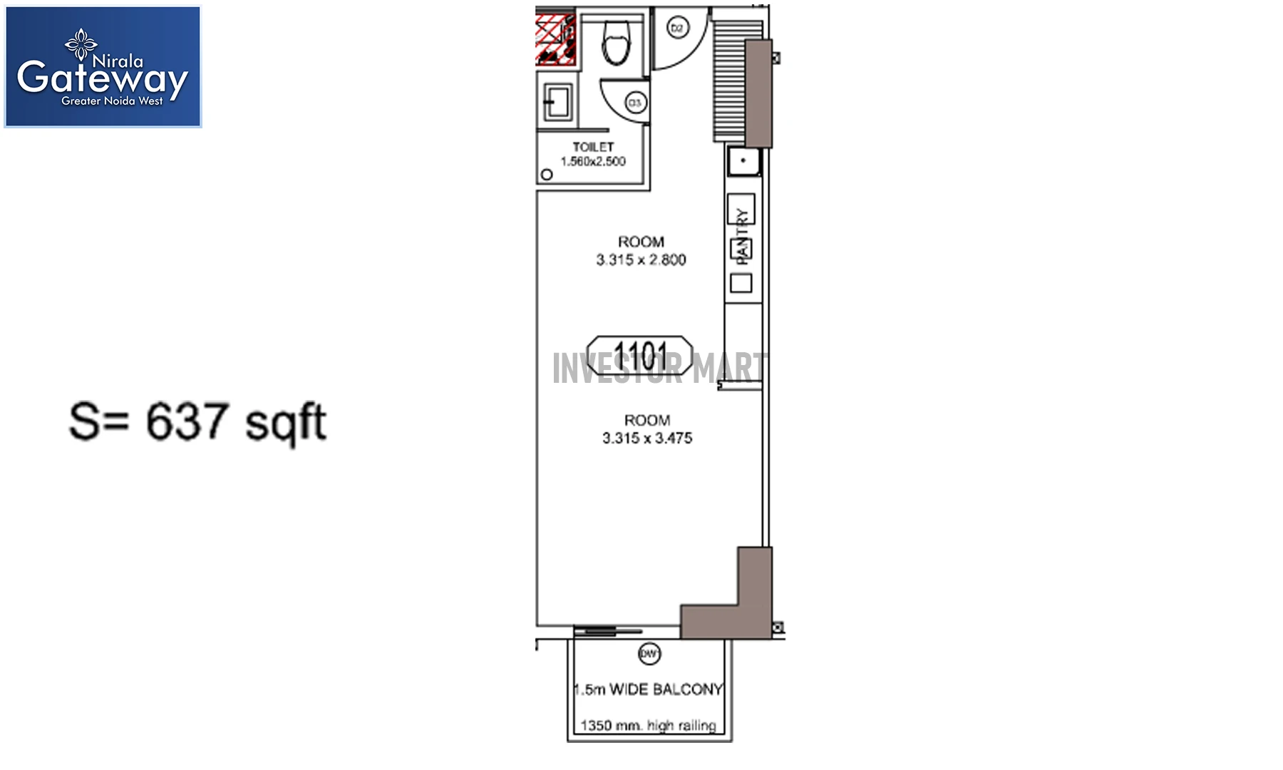 637 Sqft