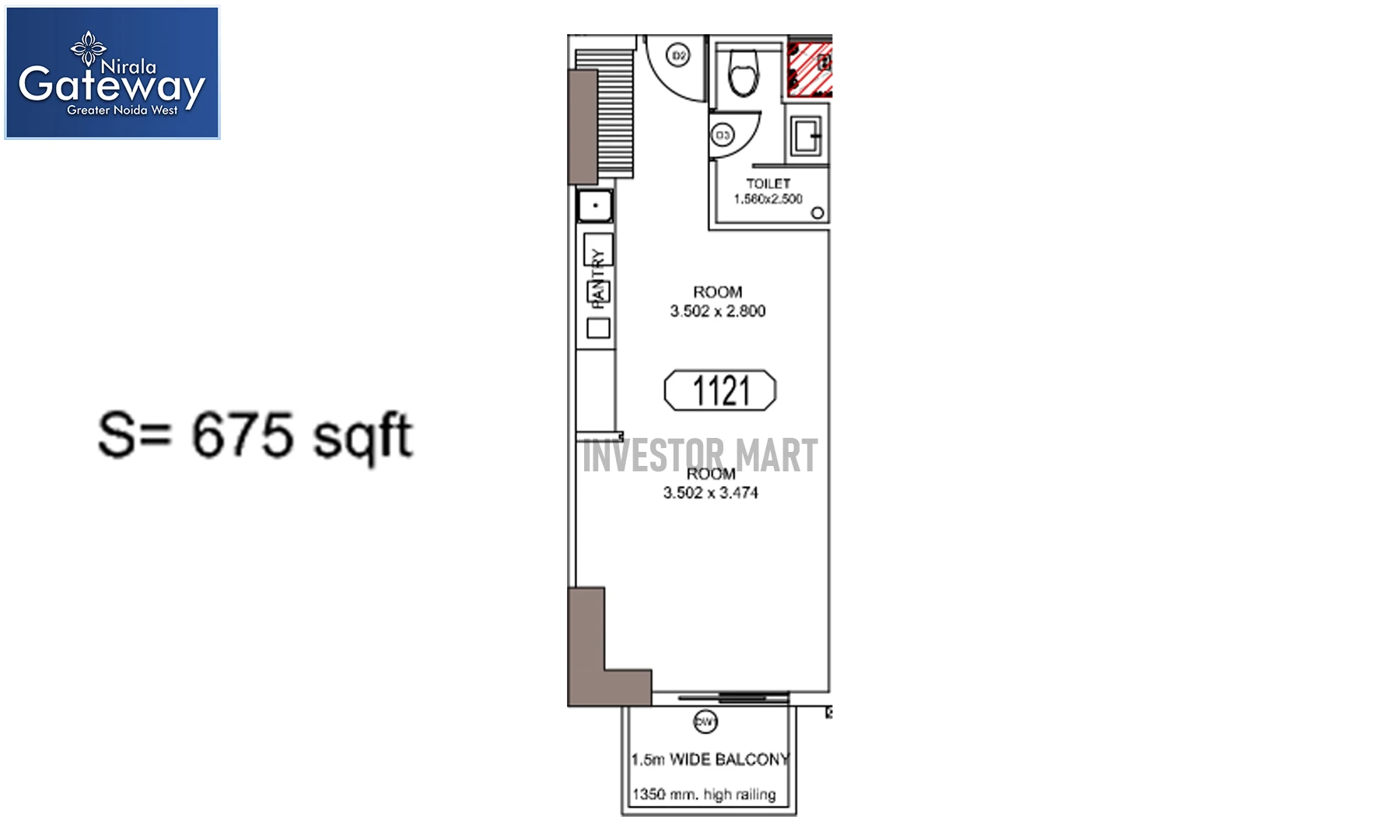 675 Sqft