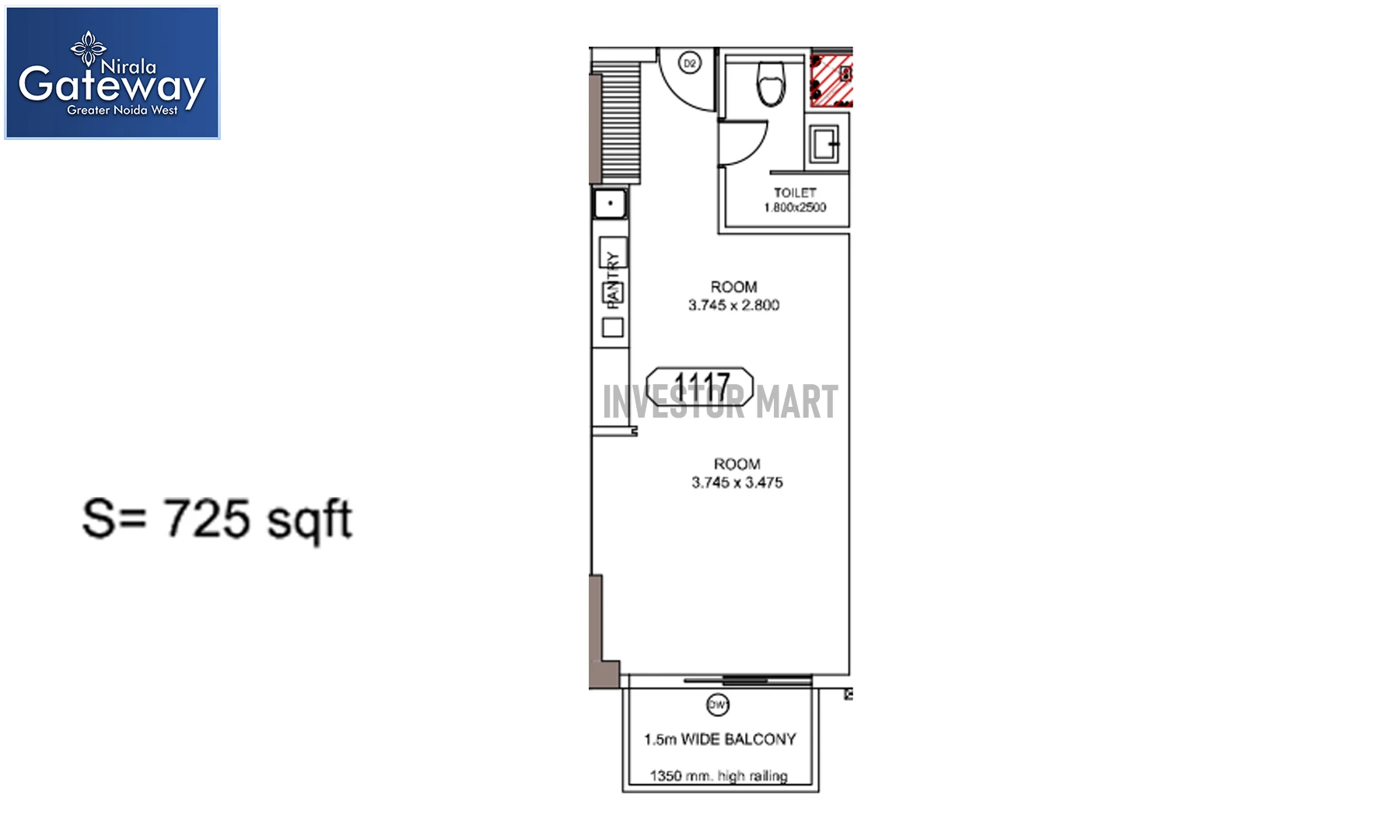 725 Sqft