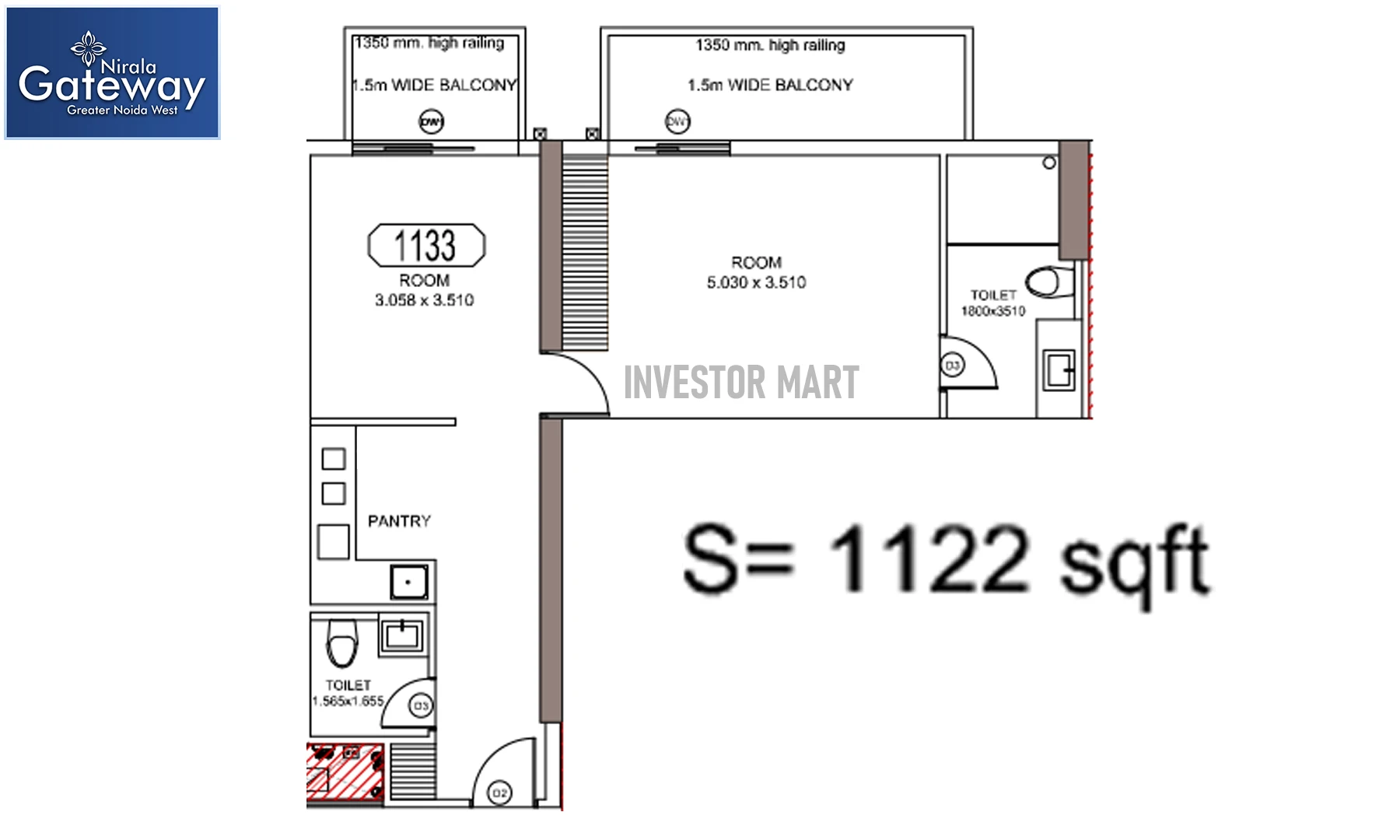1122 Sqft