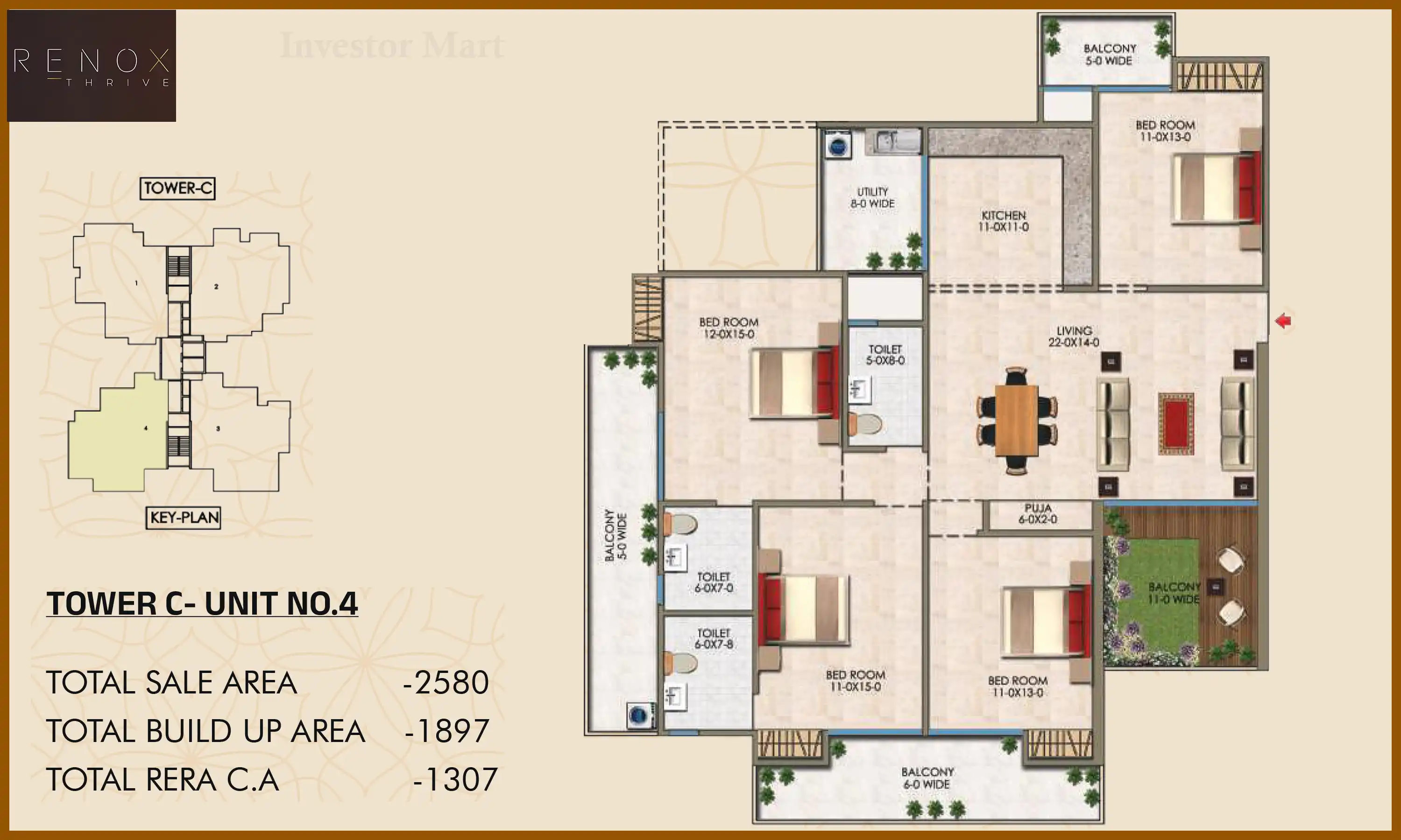 2580 Sqft