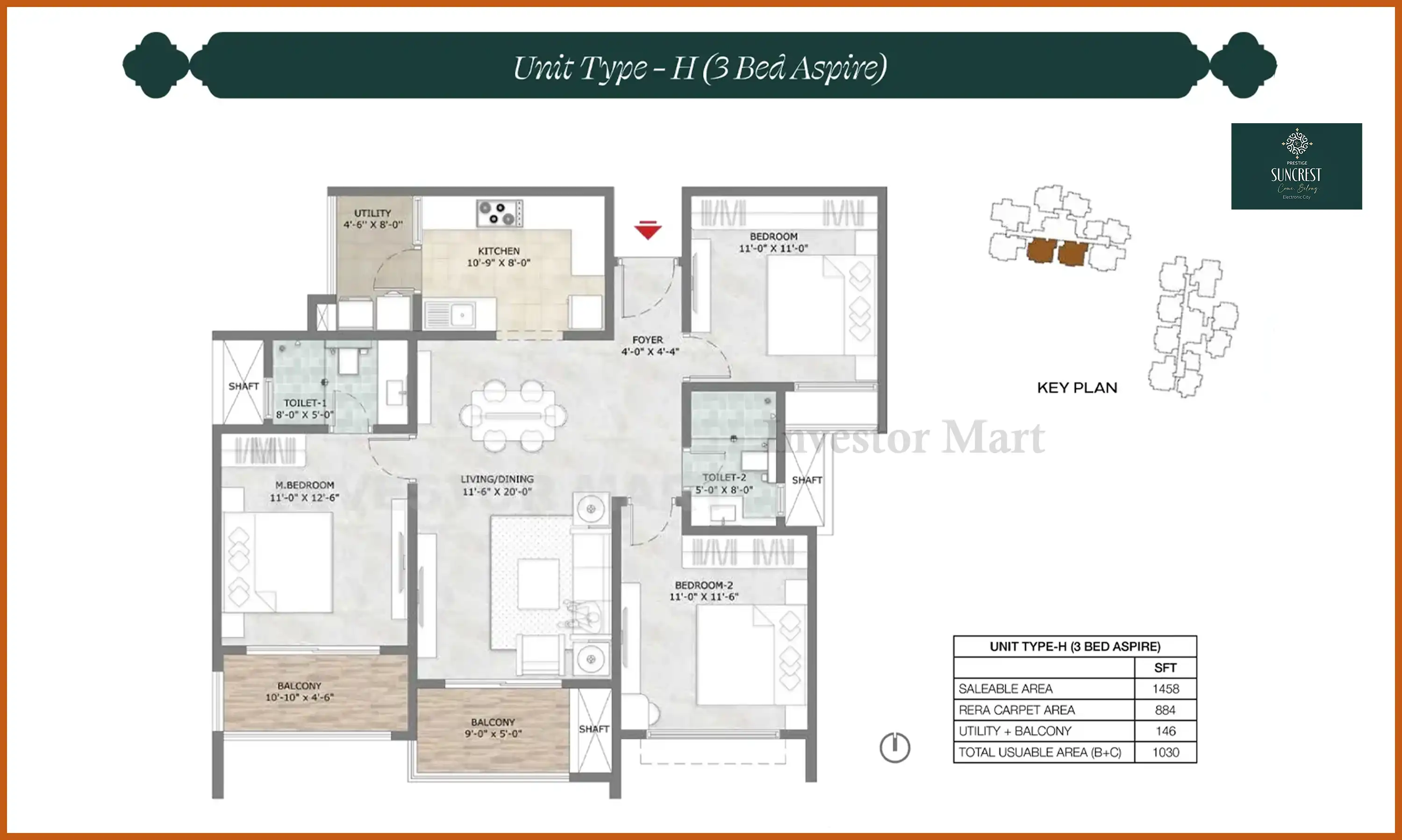 1458 Sqft